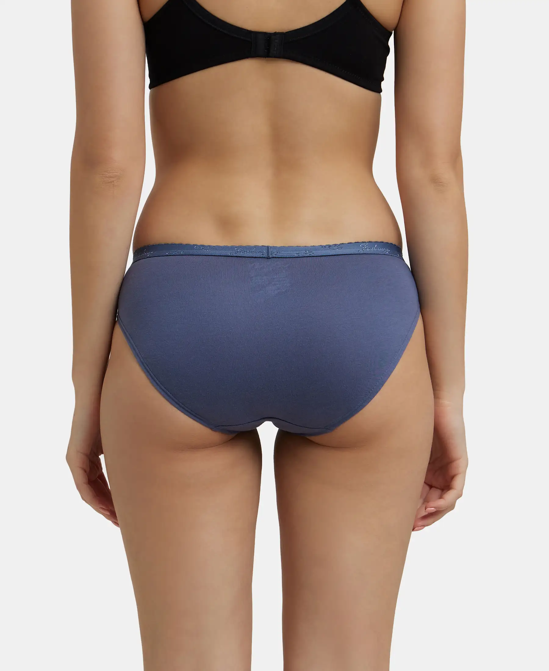 Medium Coverage Super Combed Cotton Bikini With Exposed Waistband and StayFresh Treatment - Dark Assorted (Pack of 3) - Image 11