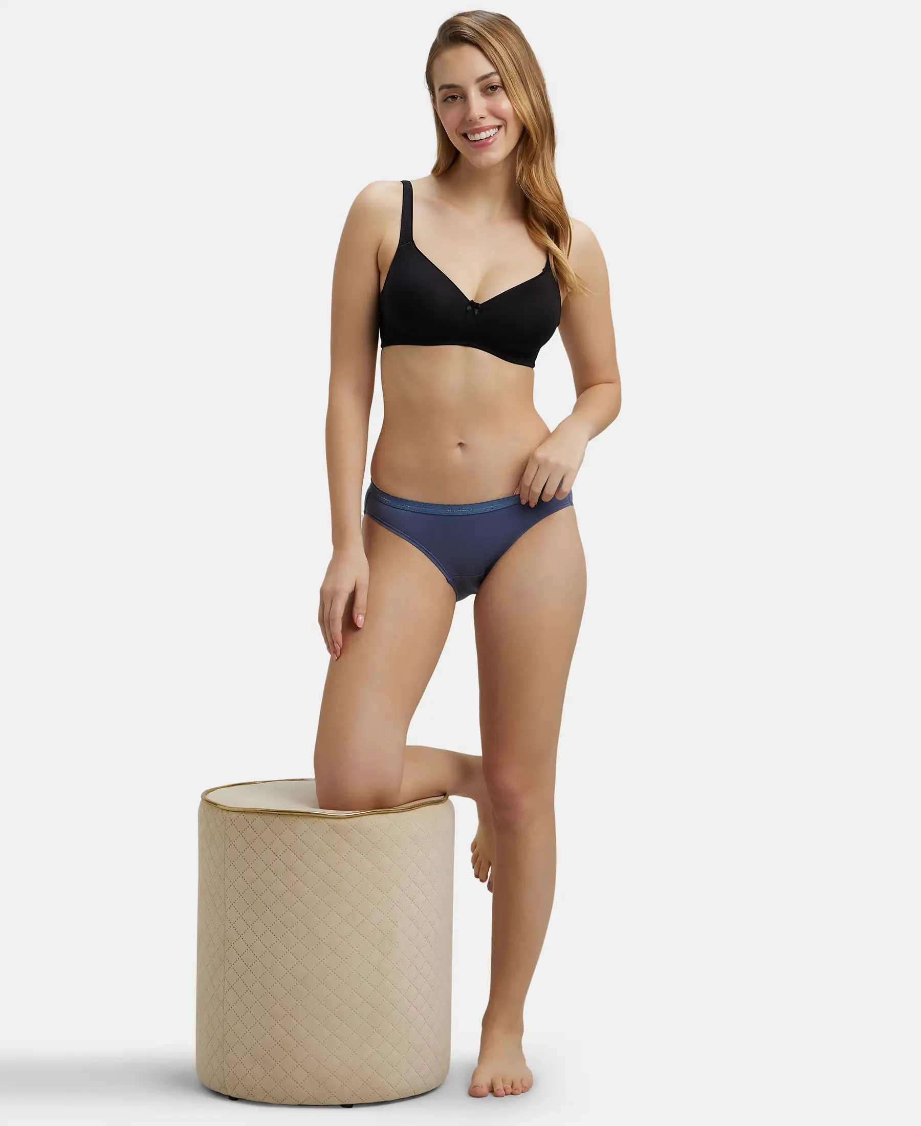 Medium Coverage Super Combed Cotton Bikini With Exposed Waistband and StayFresh Treatment - Dark Assorted (Pack of 3) - Image 12