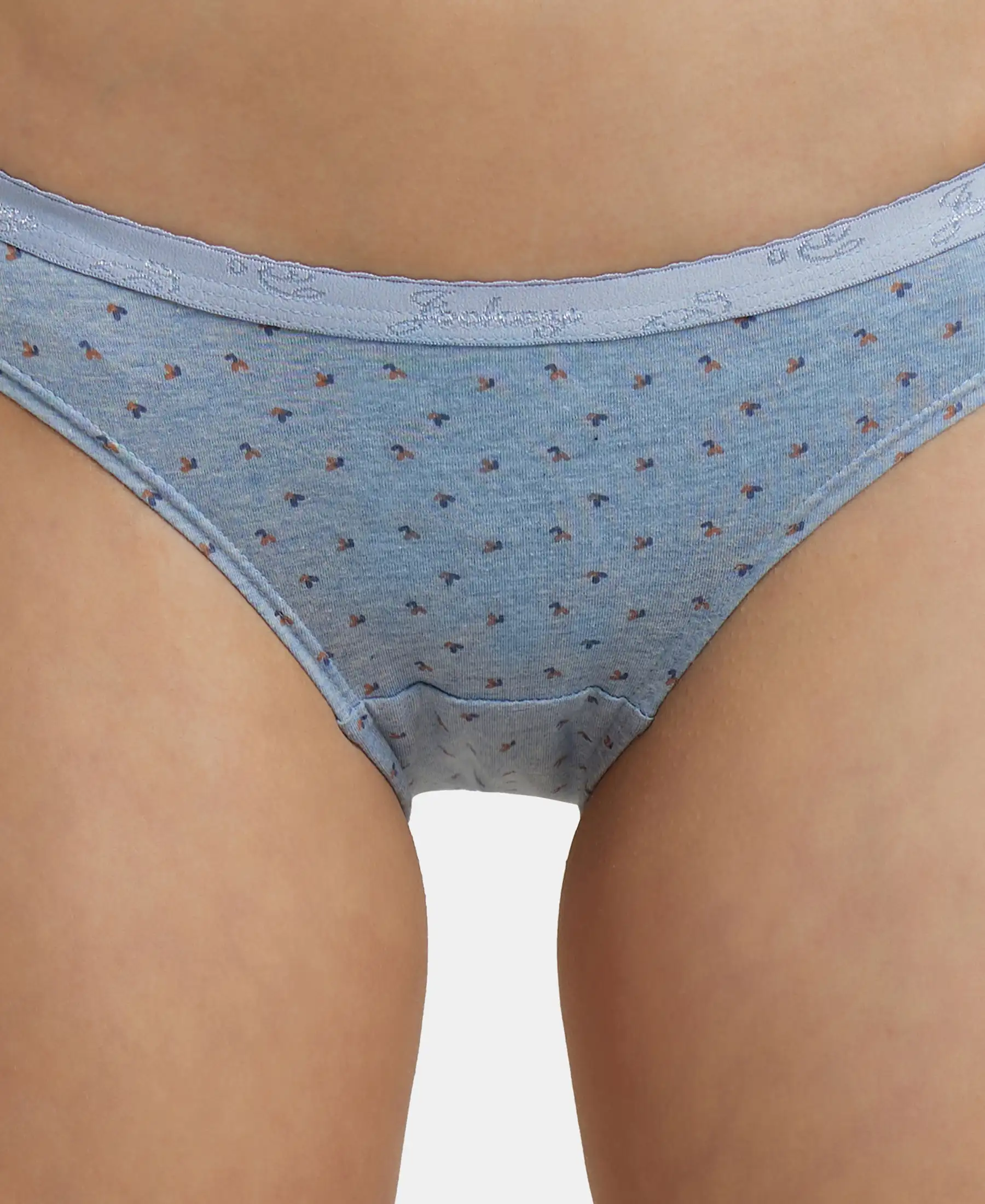 Medium Coverage Super Combed Cotton Bikini With Exposed Waistband and StayFresh Treatment - Light Prints (Pack of 3) - Image 6