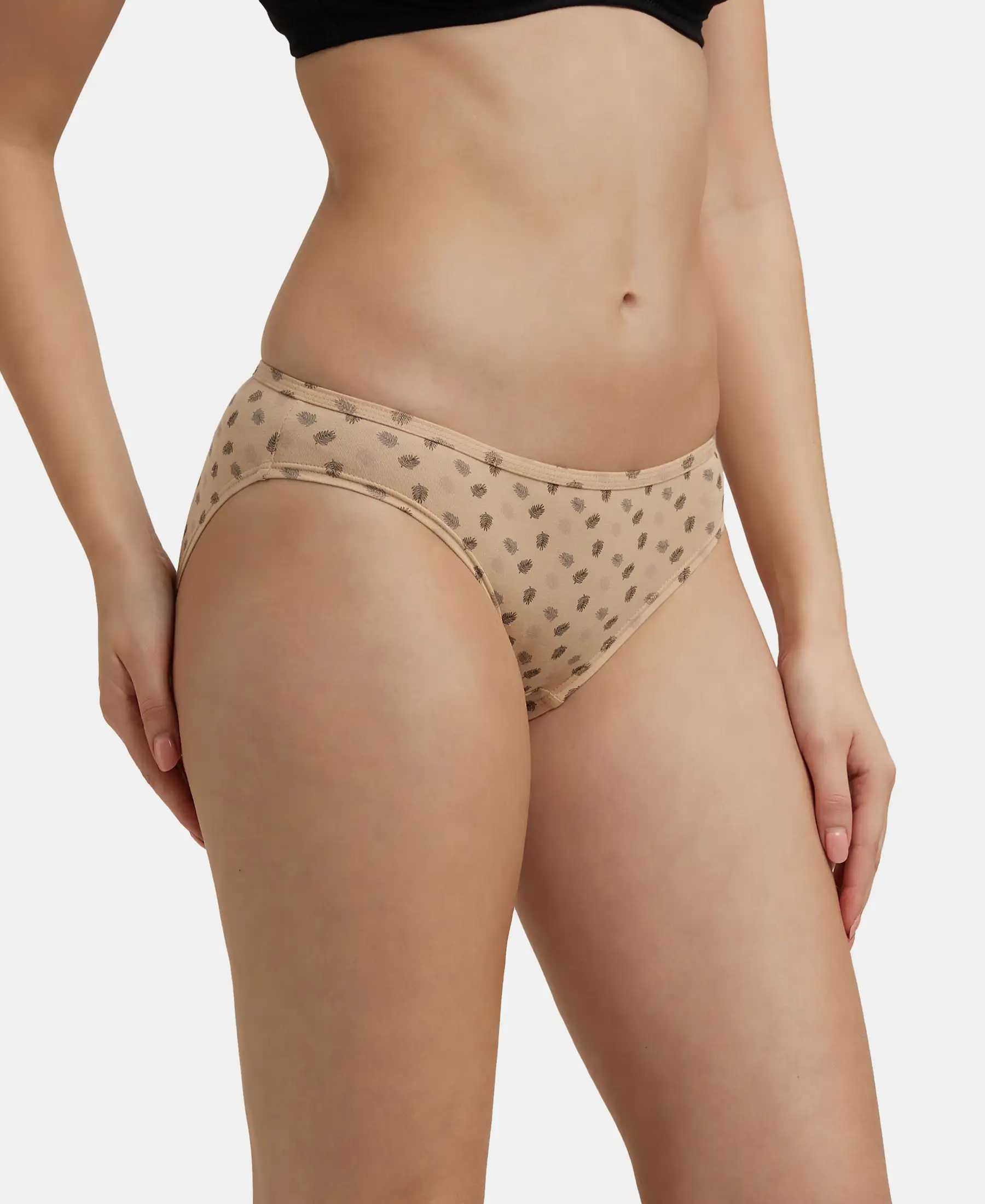 Medium Coverage Super Combed Cotton Elastane Stretch Bikini With Concealed Waistband and StayFresh Treatment - Assorted Prints (Pack of 2) - Image 2
