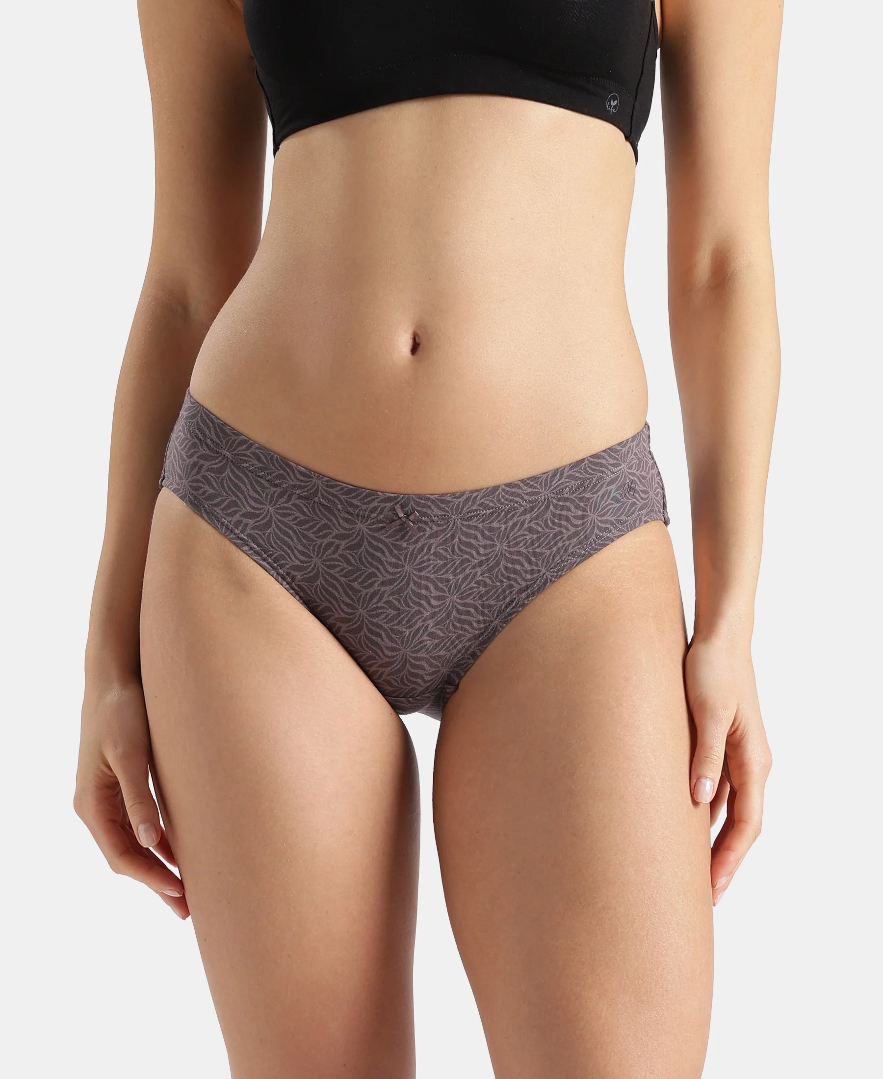 Medium Coverage Super Combed Cotton Elastane Stretch Mid Waist Bikini With Concealed Waistband and StayFresh Treatment - Assorted Prints (Pack of 3) - Image 2