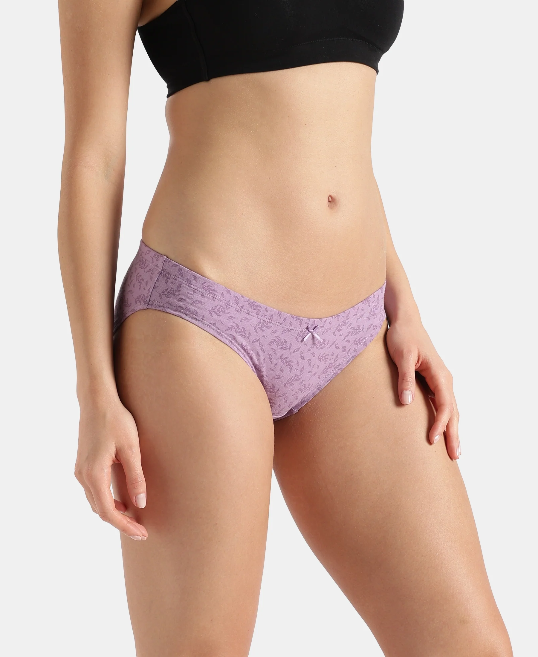 Medium Coverage Super Combed Cotton Elastane Stretch Mid Waist Bikini With Concealed Waistband and StayFresh Treatment - Assorted Prints (Pack of 3) - Image 7