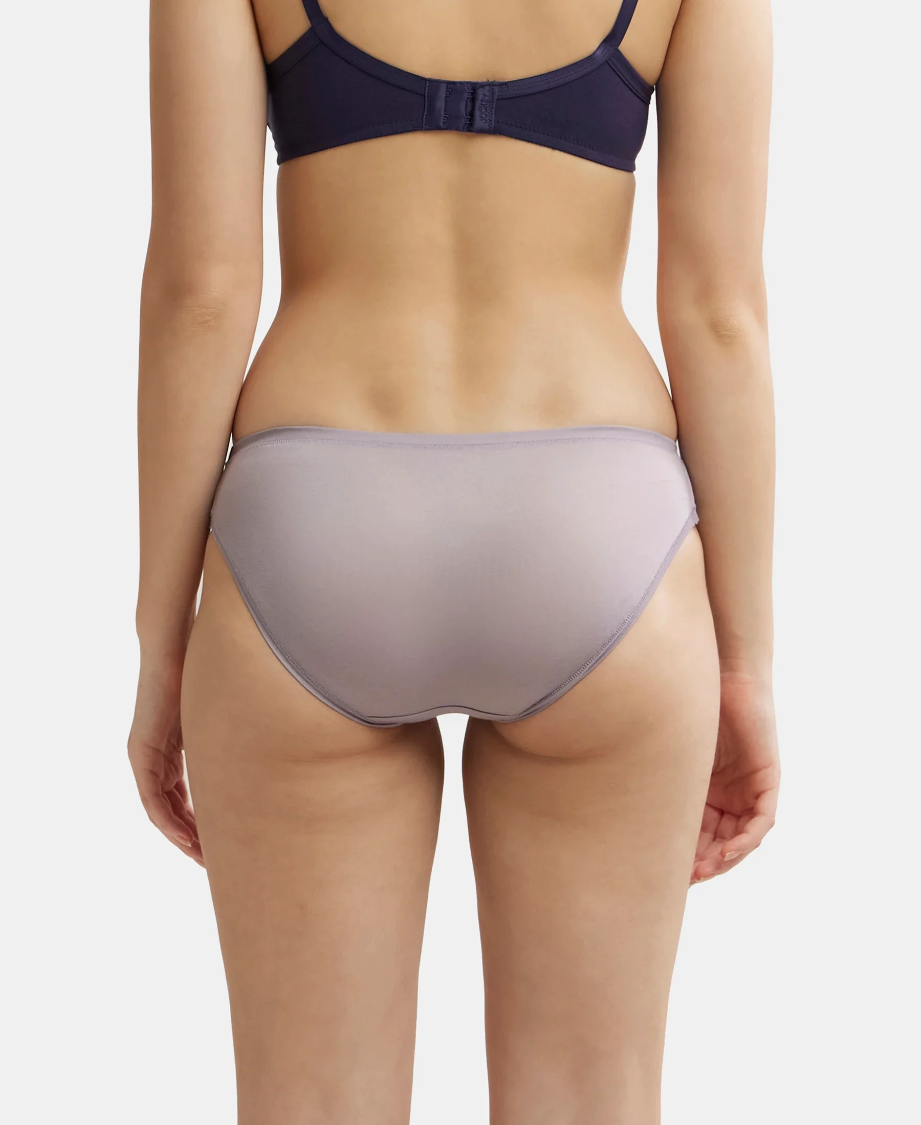 Medium Coverage Tencel Lyocell Elastane Stretch Mid Waist Bikini With Concealed Waistband and StayFresh Treatment - Minimal Grey - Image 3