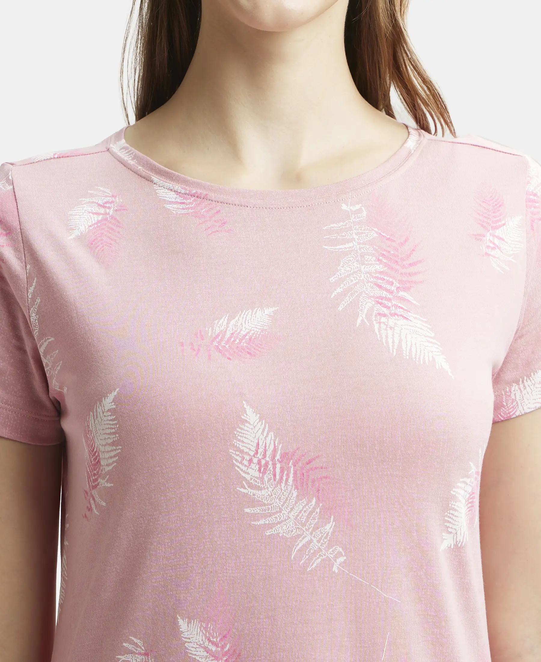 Micro Modal Cotton Ruffled Hem Styled Half Sleeve Printed Sleep Dress - Blush Assorted Prints - Image 7