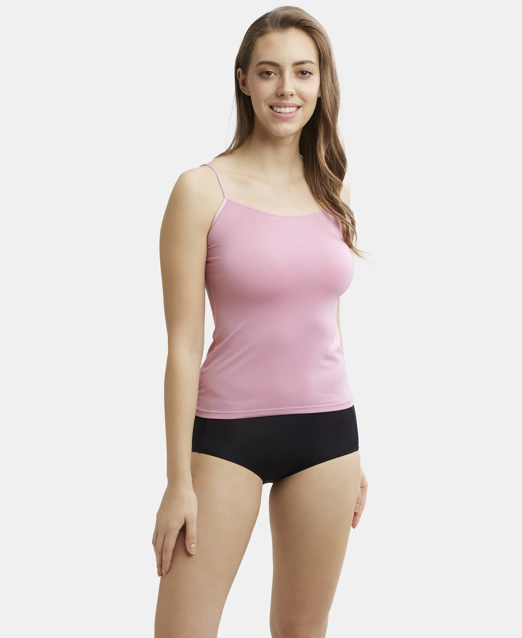Micro Modal Elastane Stretch Camisole with Adjustable Straps and StayFresh Treatment - Cashmere Rose - Image 6