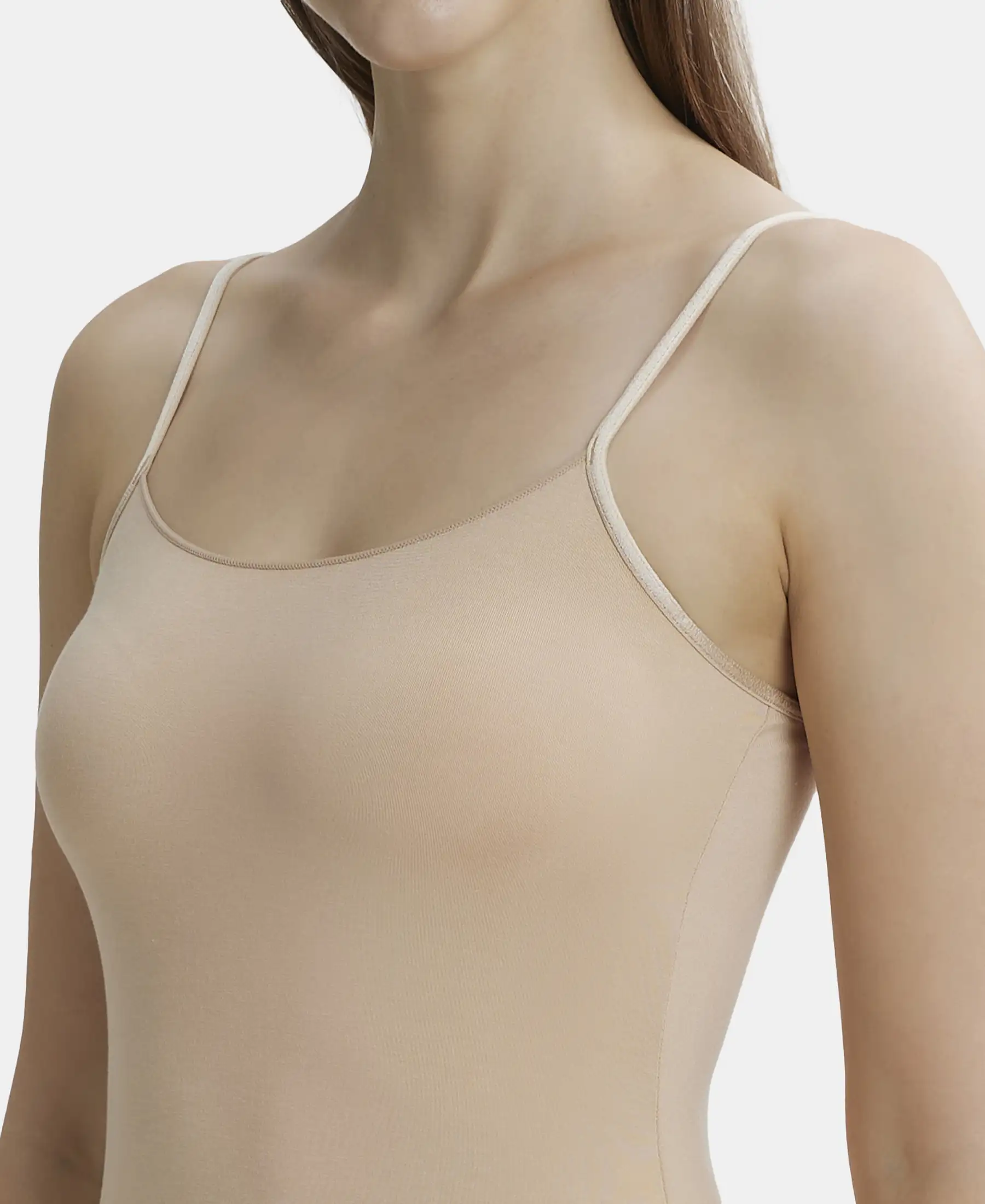 Micro Modal Elastane Stretch Camisole with Adjustable Straps and StayFresh Treatment - Light Skin - Image 7