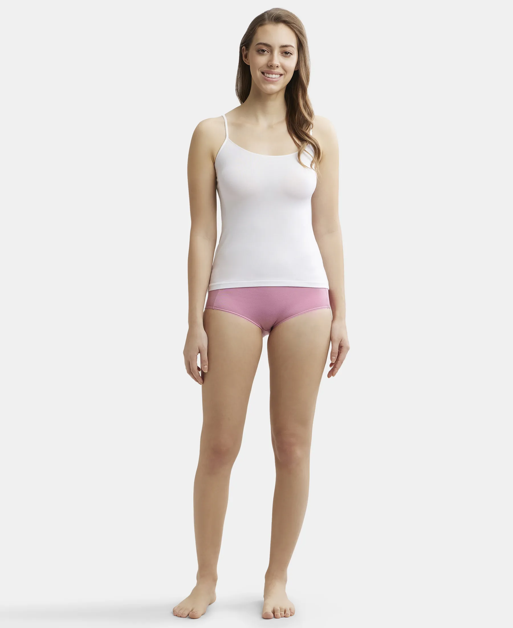 Micro Modal Elastane Stretch Camisole with Adjustable Straps and StayFresh Treatment - White - Image 4