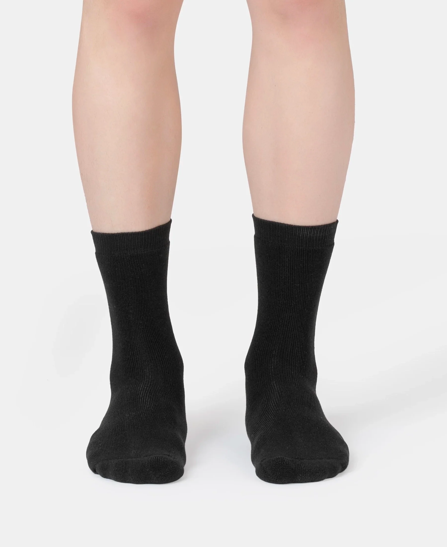 Microfiber and Compact Cotton Stretch Crew Length Thermal Socks With StayWarm Technology - Black - Image 2