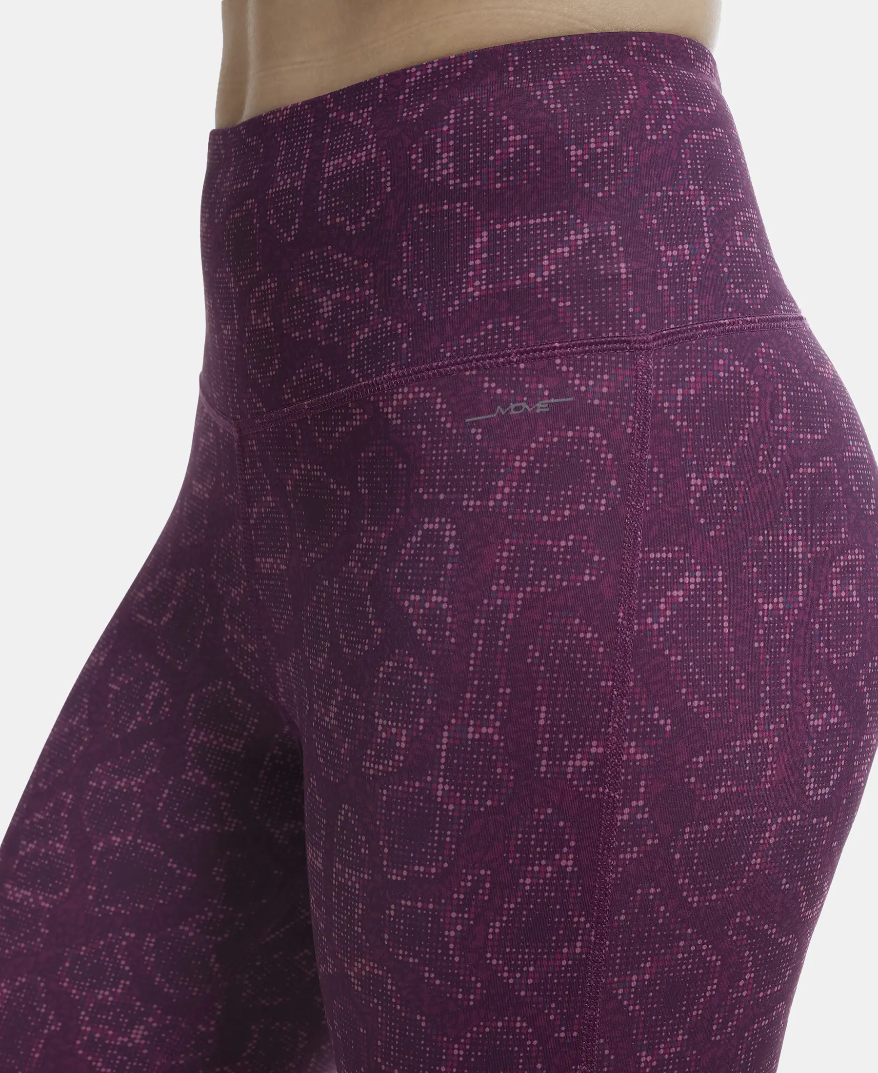 Microfiber Elastane Stretch Performance 7/8th Leggings with Broadwaistband & Back Pocket - Grapewine Print - Image 7