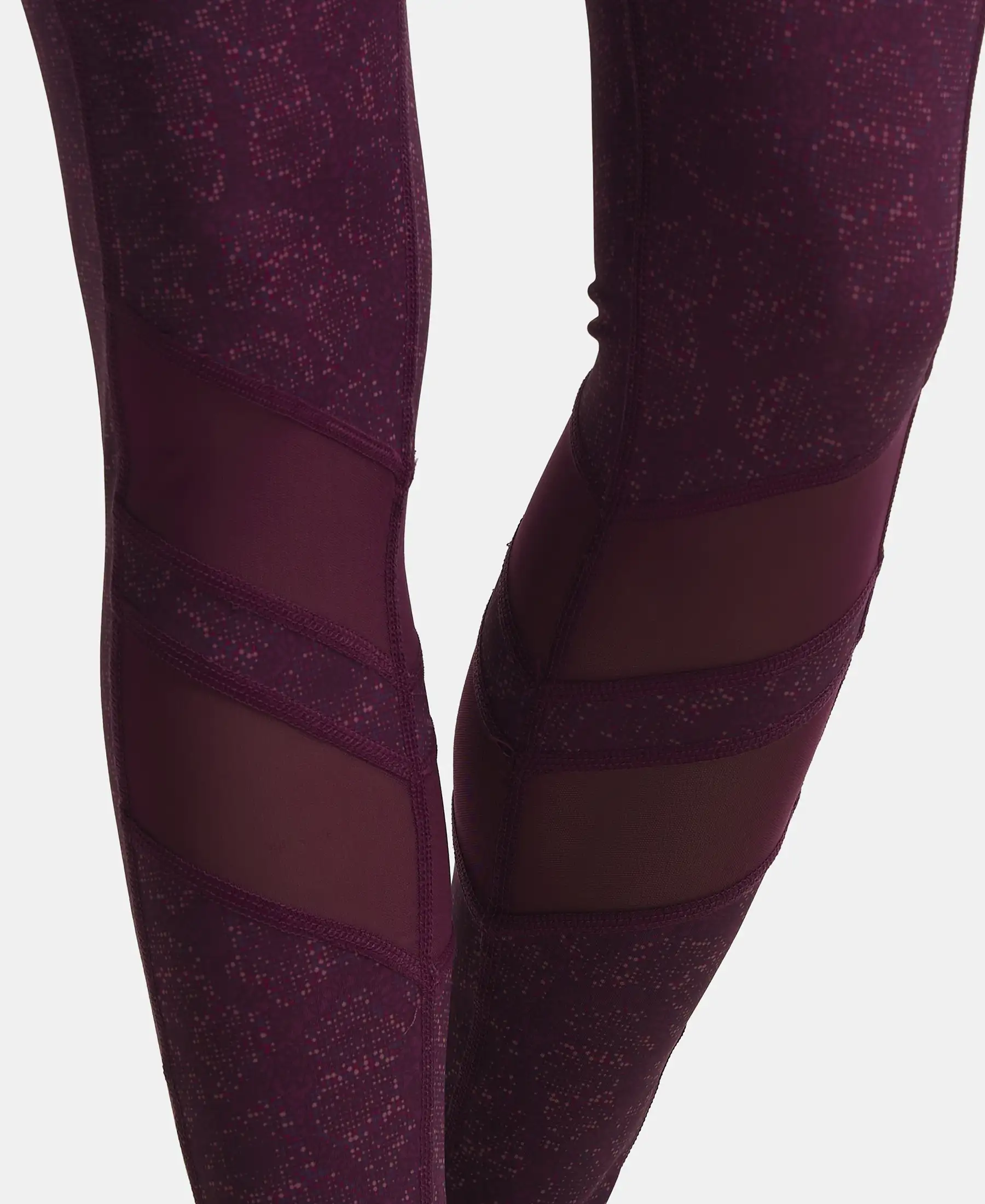 Microfiber Elastane Stretch Performance Leggings with Breathable Mesh - Grapewine Print - Image 8
