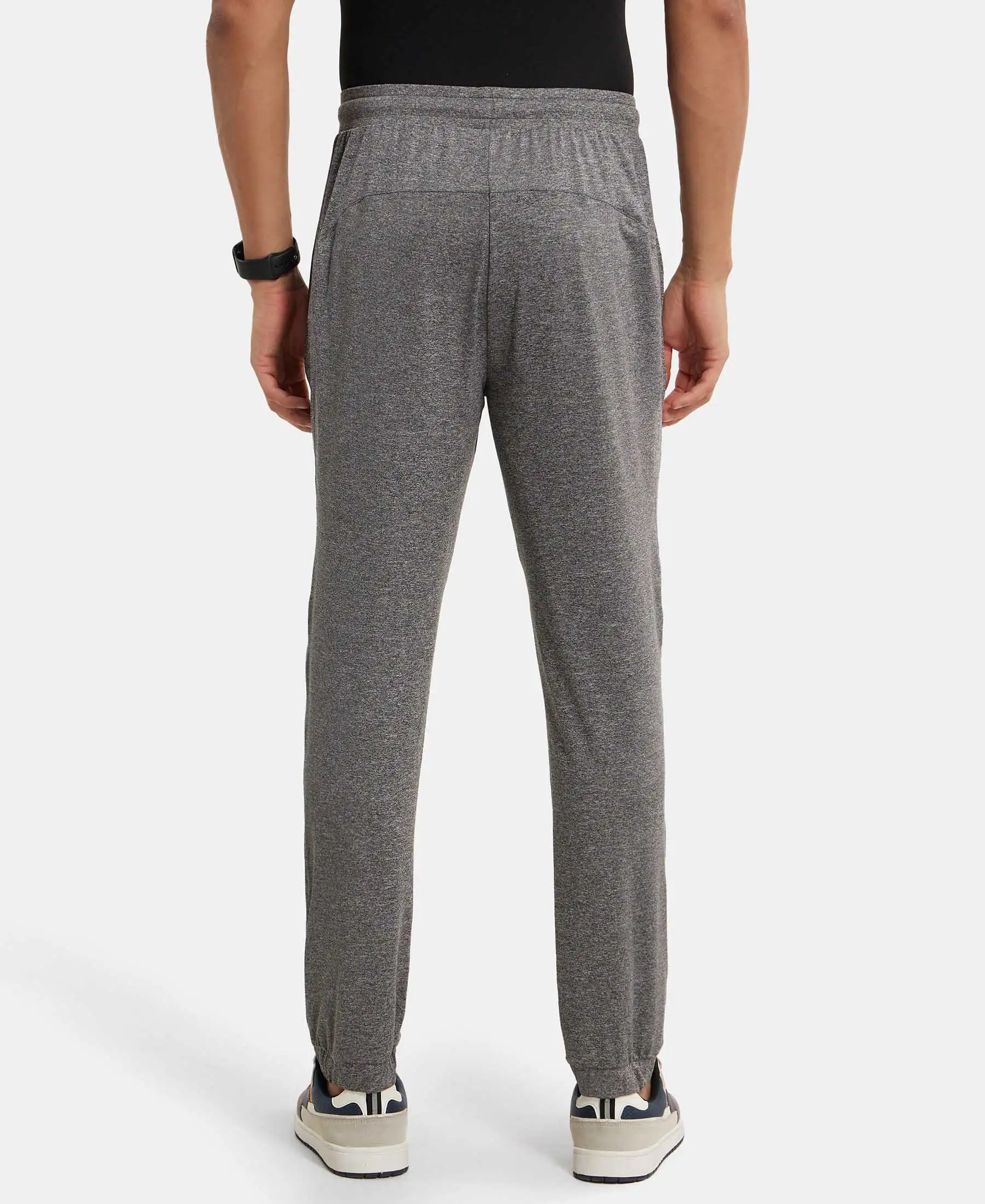 Microfiber Elastane Stretch Jogger with Zipper Pockets and StayDry Treatment - Black Grindle - Image 3