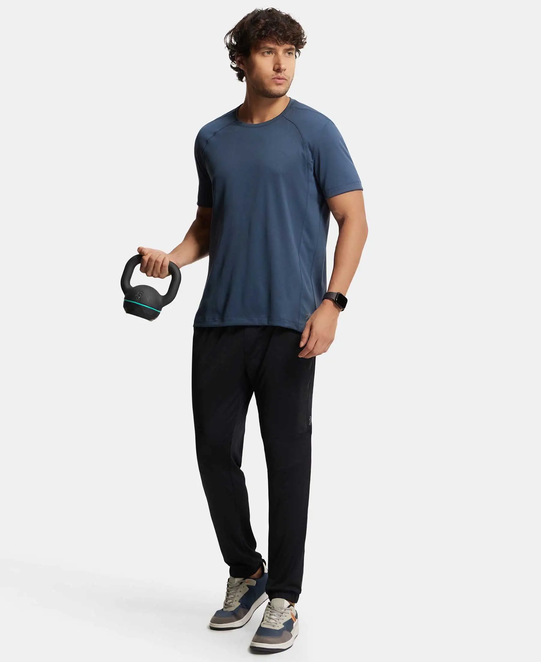 Microfiber Elastane Stretch Jogger with Zipper Pockets and StayDry Treatment - Black - Image 6