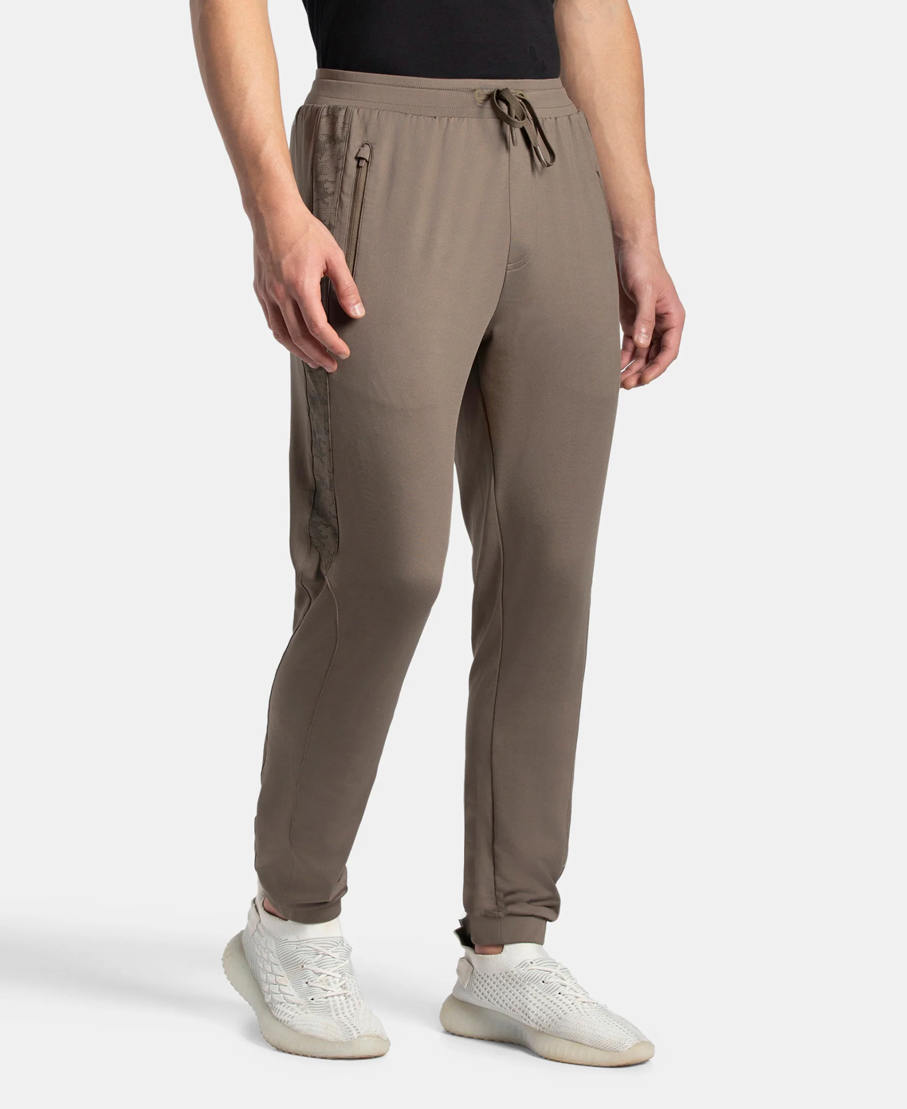Microfiber Elastane Stretch Jogger with Zipper Pockets and StayDry Treatment - Green - Image 2