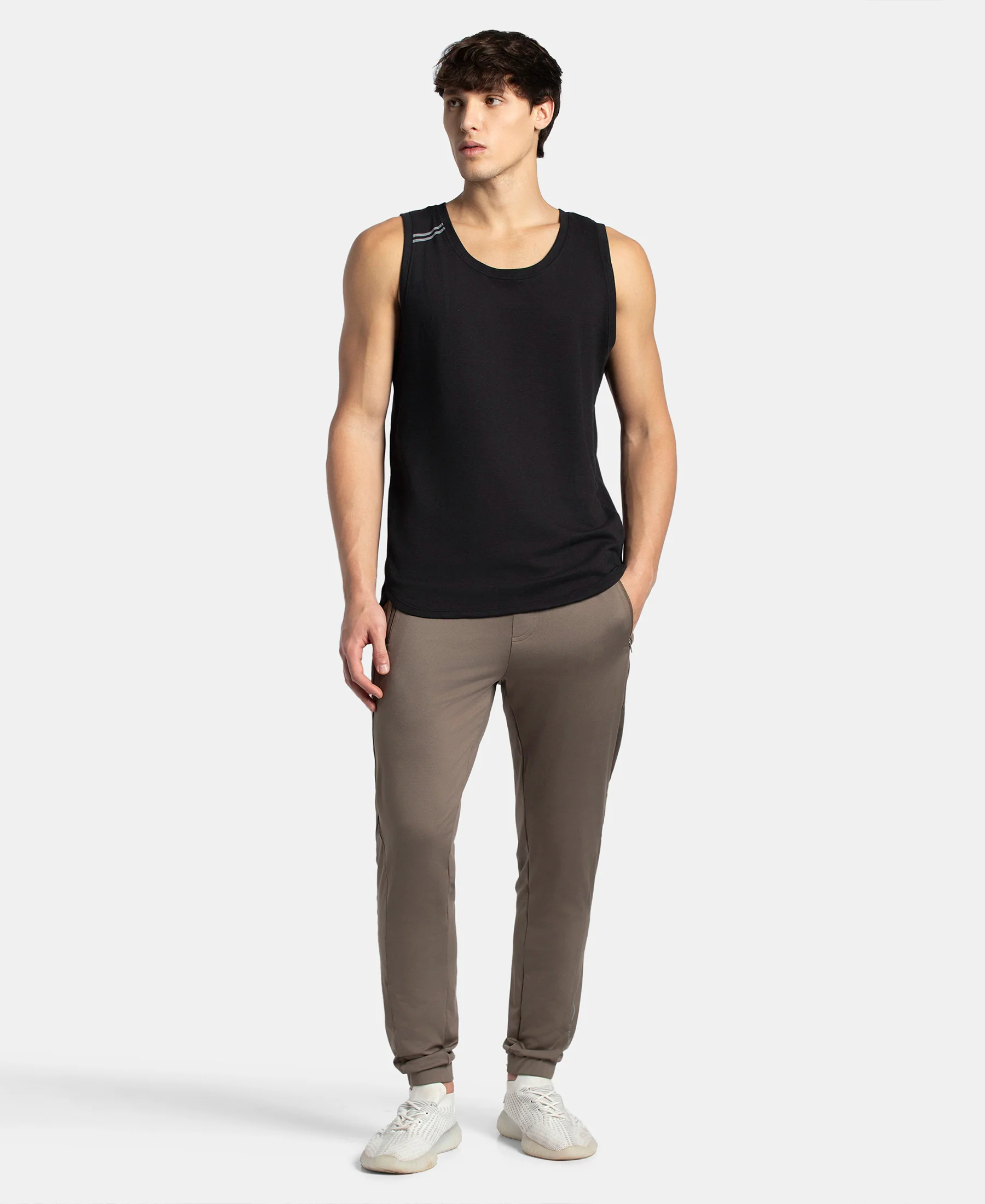 Microfiber Elastane Stretch Jogger with Zipper Pockets and StayDry Treatment - Green - Image 4