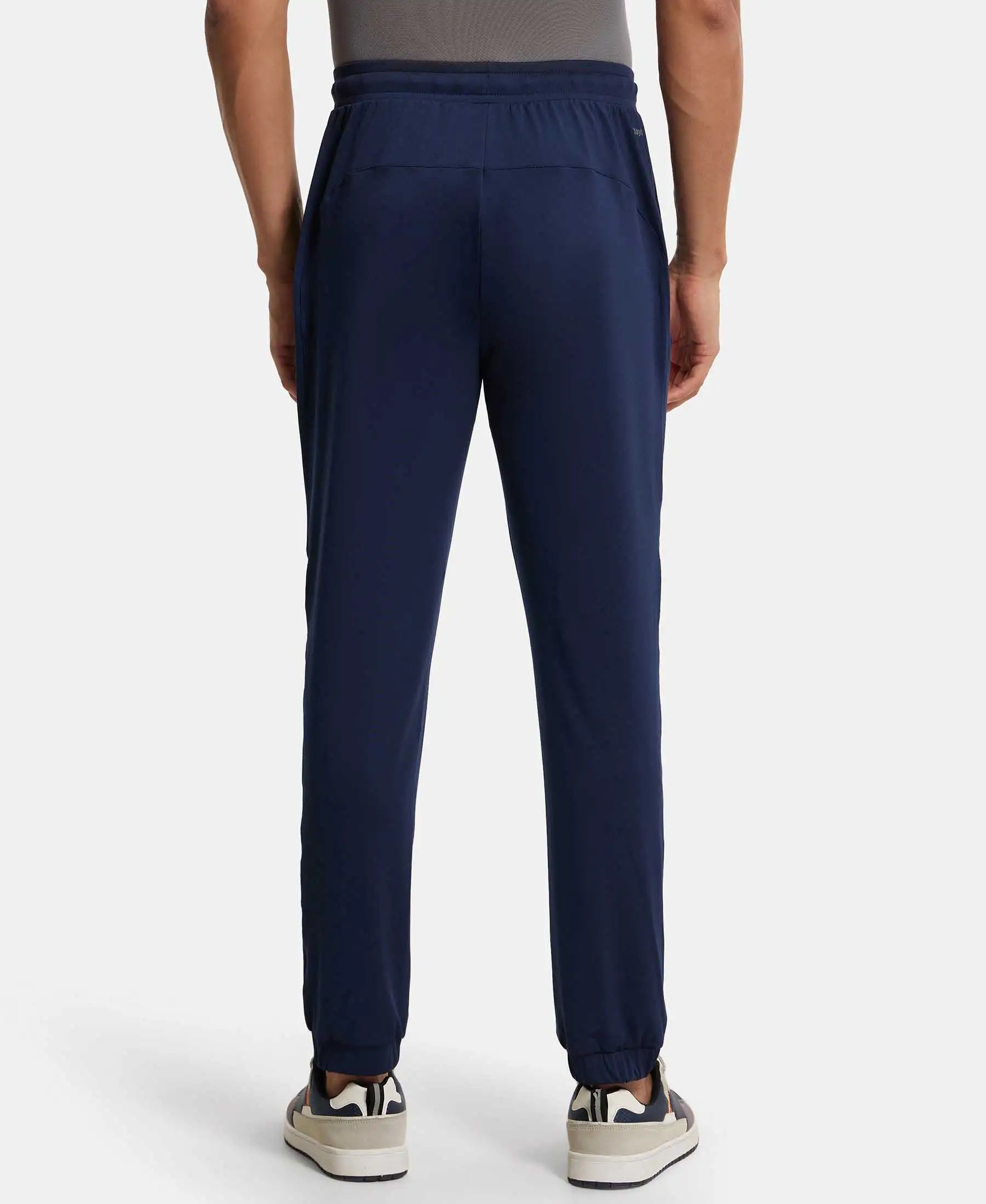 Microfiber Elastane Stretch Jogger with Zipper Pockets and StayDry Treatment - Navy - Image 3