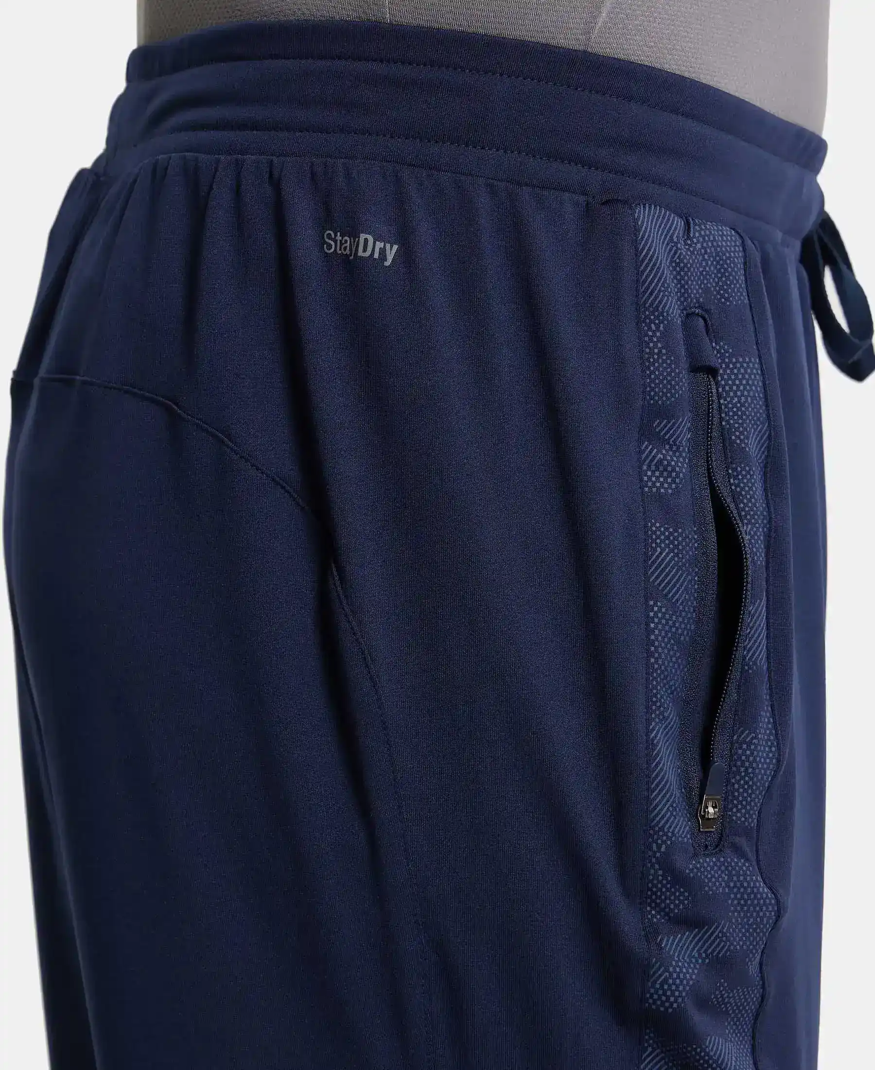 Microfiber Elastane Stretch Jogger with Zipper Pockets and StayDry Treatment - Navy - Image 7