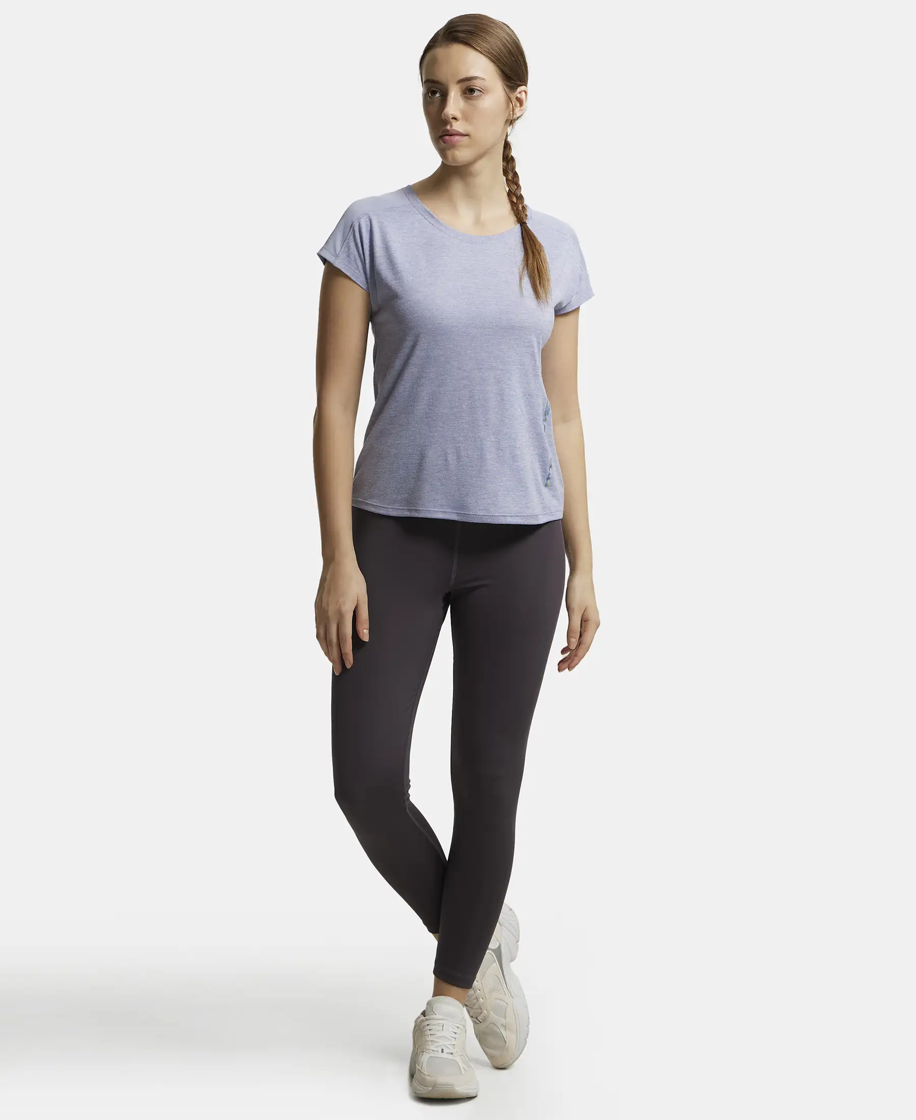 Microfiber Fabric Breathable Mesh Relaxed Fit Graphic Printed Round Neck Half Sleeve T-Shirt - Eventide - Image 4