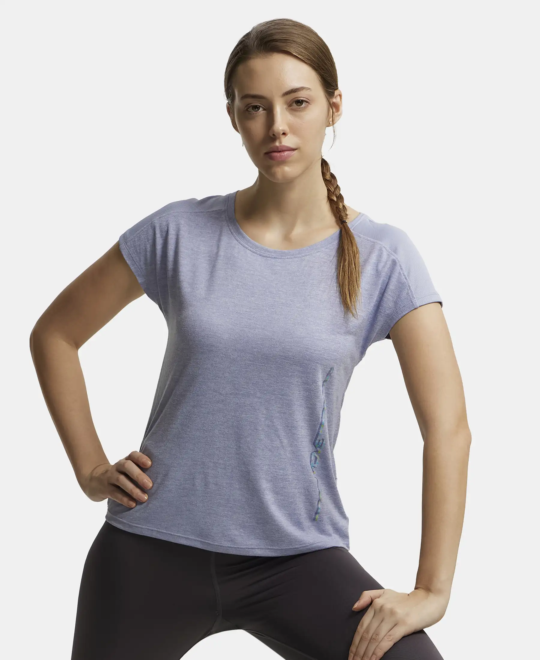 Microfiber Fabric Breathable Mesh Relaxed Fit Graphic Printed Round Neck Half Sleeve T-Shirt - Eventide - Image 5