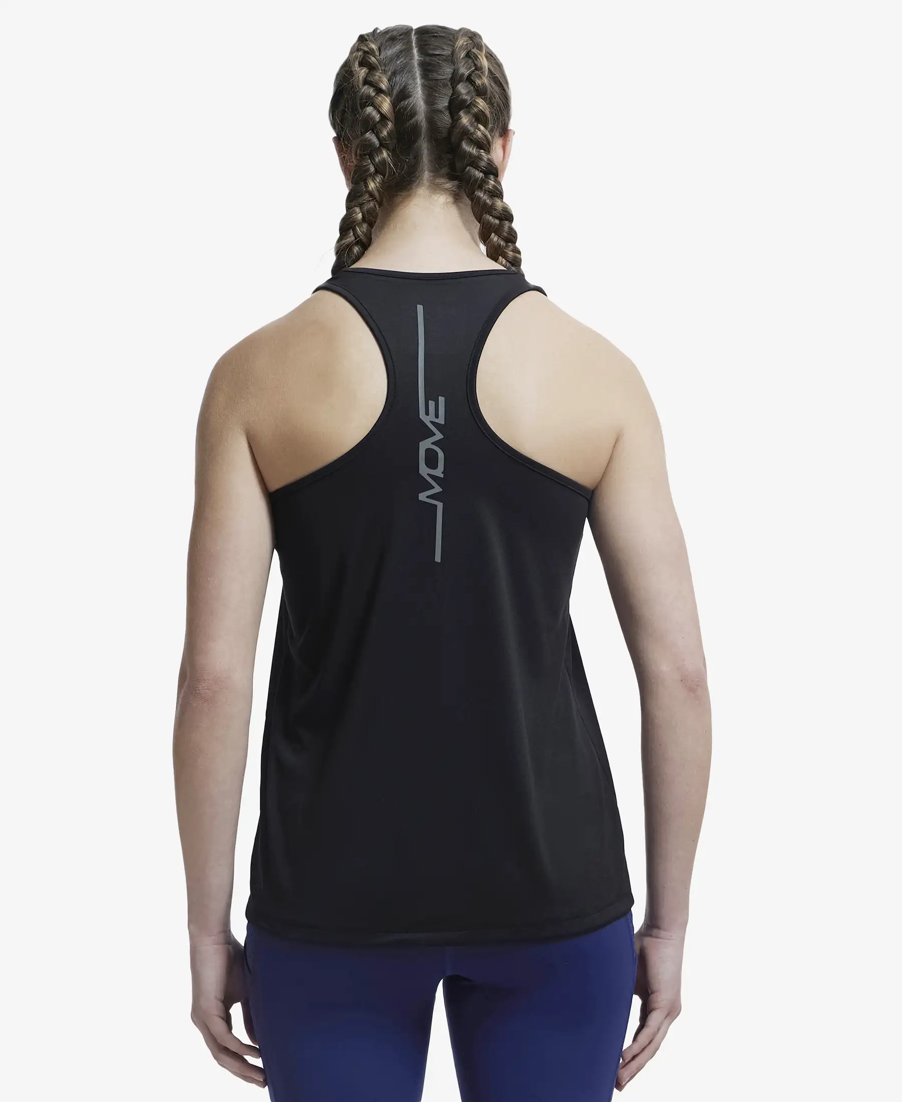 Microfiber Fabric Graphic Printed Racerback Styled Tank Top - Black - Image 3