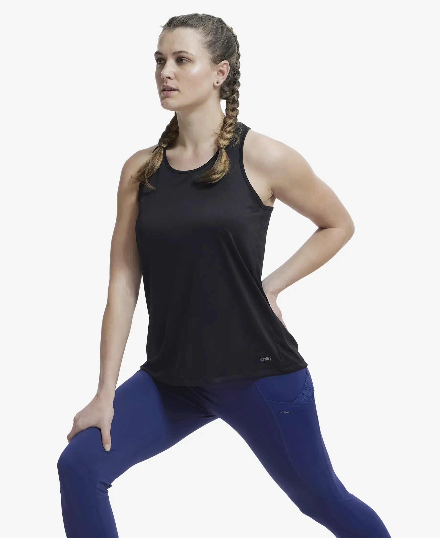 Microfiber Fabric Graphic Printed Racerback Styled Tank Top - Black - Image 6
