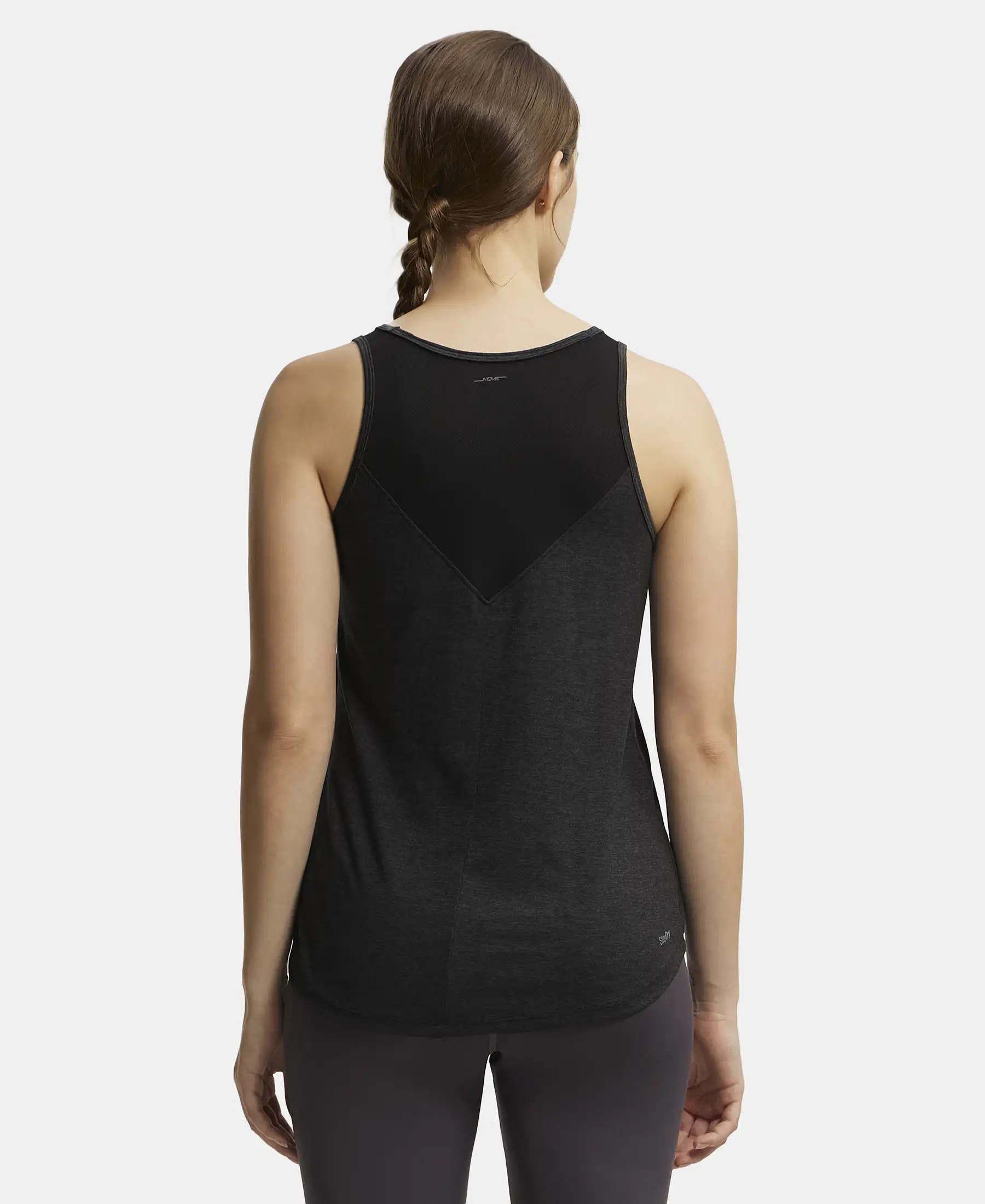 Microfiber Fabric Graphic Printed Tank Top With Breathable Mesh - Black - Image 3