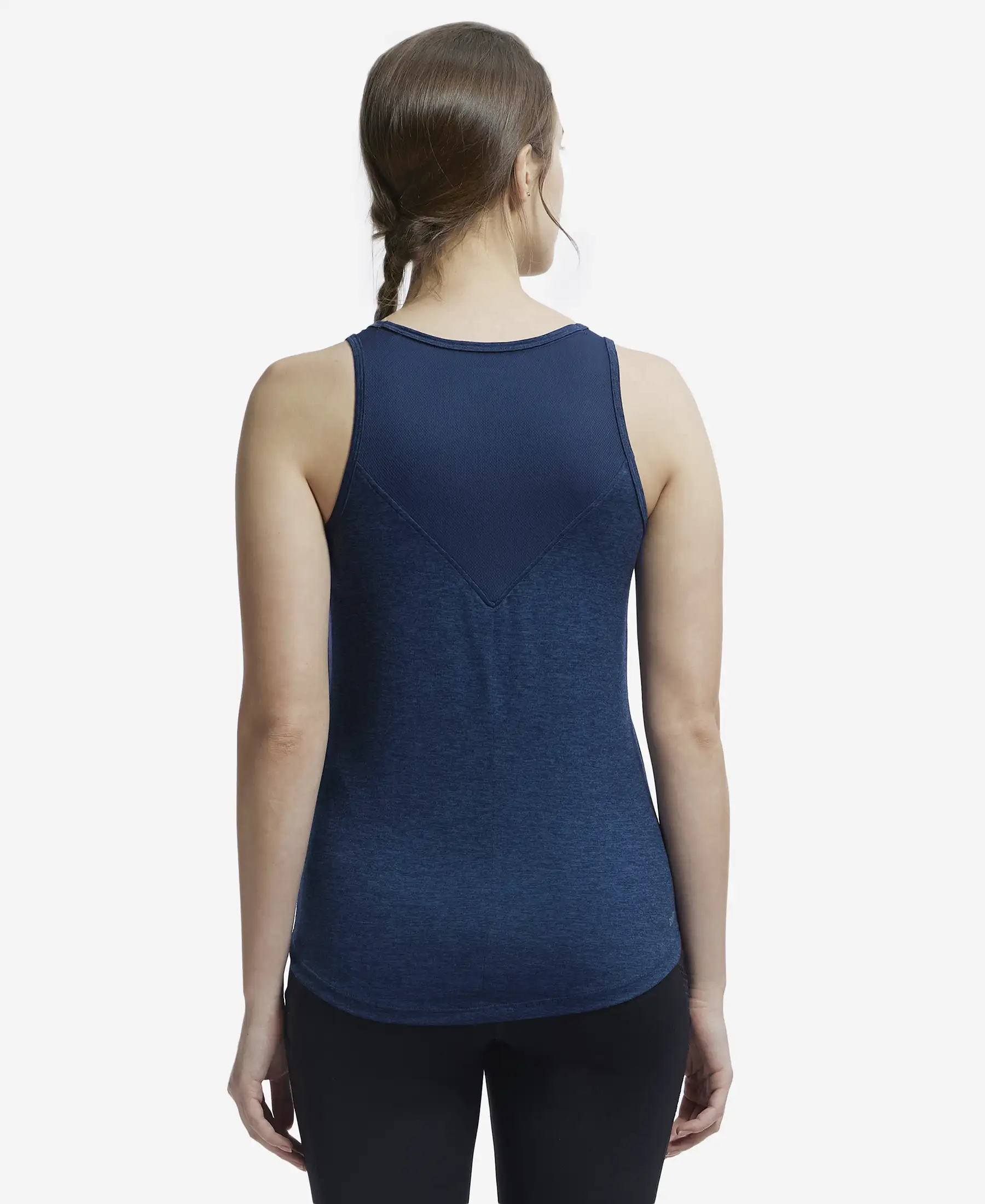 Microfiber Fabric Graphic Printed Tank Top With Breathable Mesh - Cosmic Sapphire - Image 3