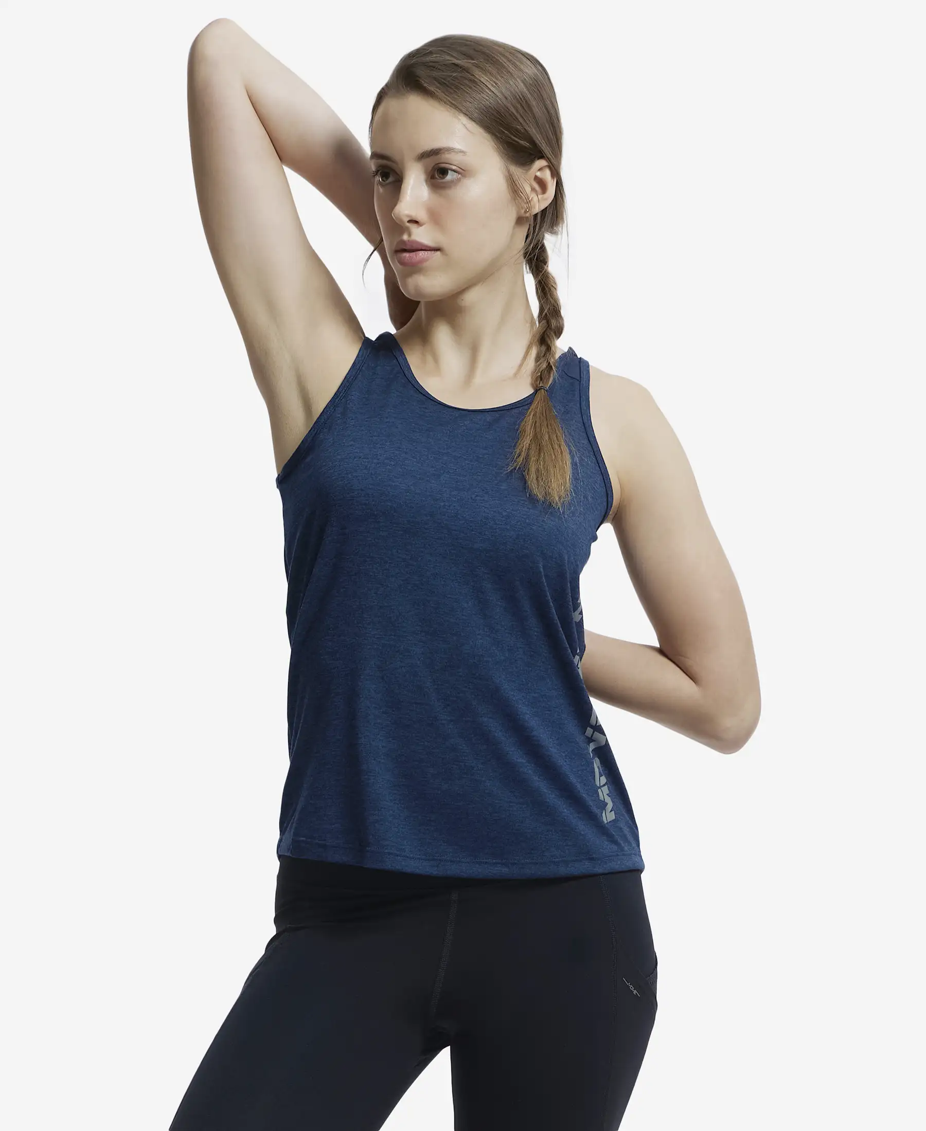 Microfiber Fabric Graphic Printed Tank Top With Breathable Mesh - Cosmic Sapphire - Image 5