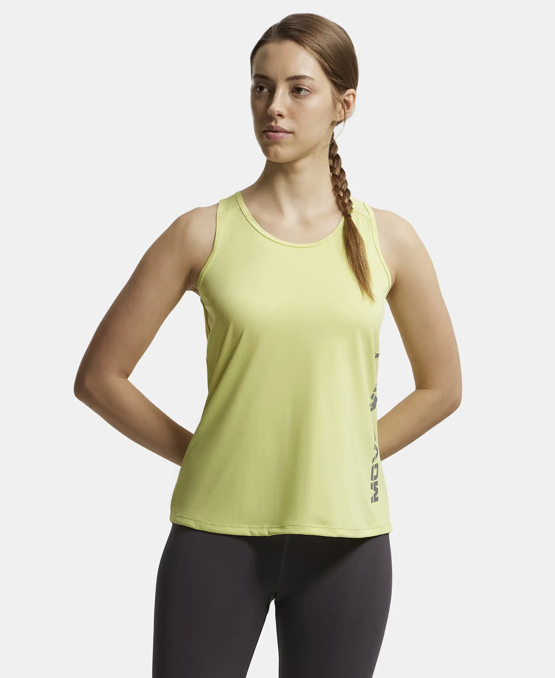 Microfiber Fabric Graphic Printed Tank Top With Breathable Mesh - Daiquiri Green