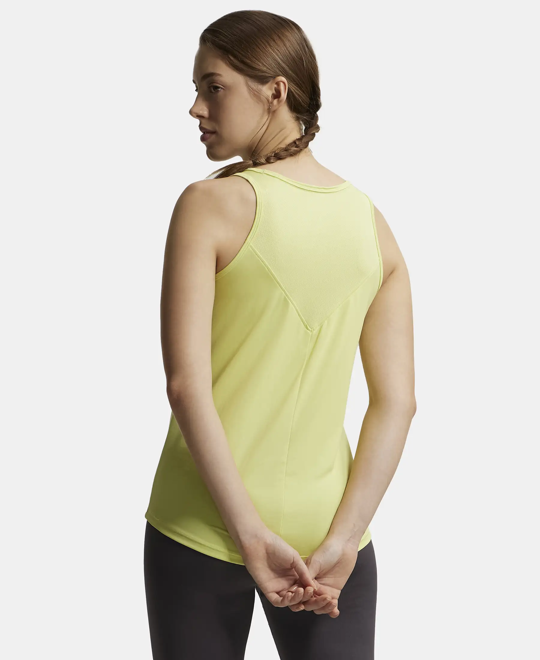 Microfiber Fabric Graphic Printed Tank Top With Breathable Mesh - Daiquiri Green - Image 3