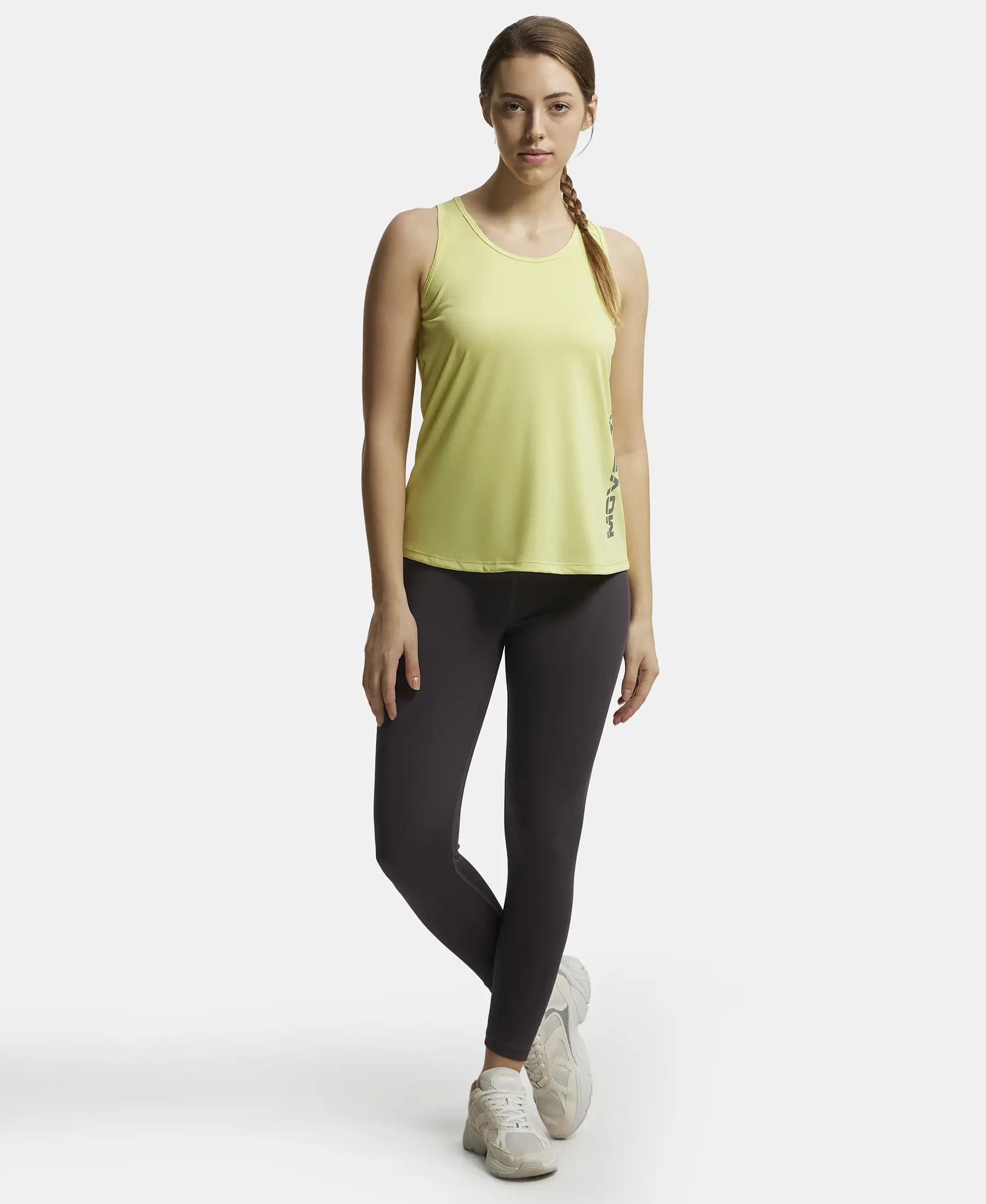 Microfiber Fabric Graphic Printed Tank Top With Breathable Mesh - Daiquiri Green - Image 4