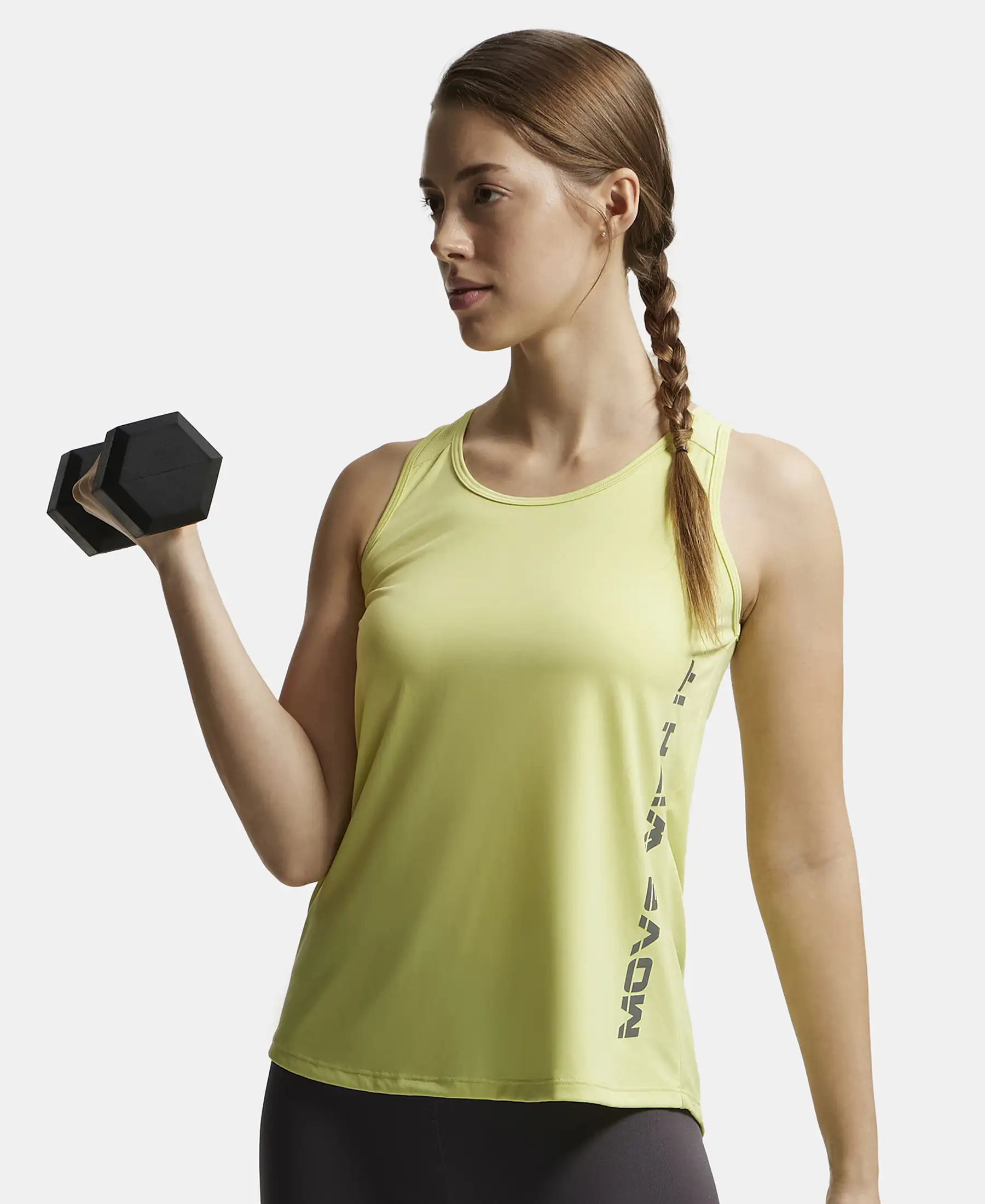 Microfiber Fabric Graphic Printed Tank Top With Breathable Mesh - Daiquiri Green - Image 5