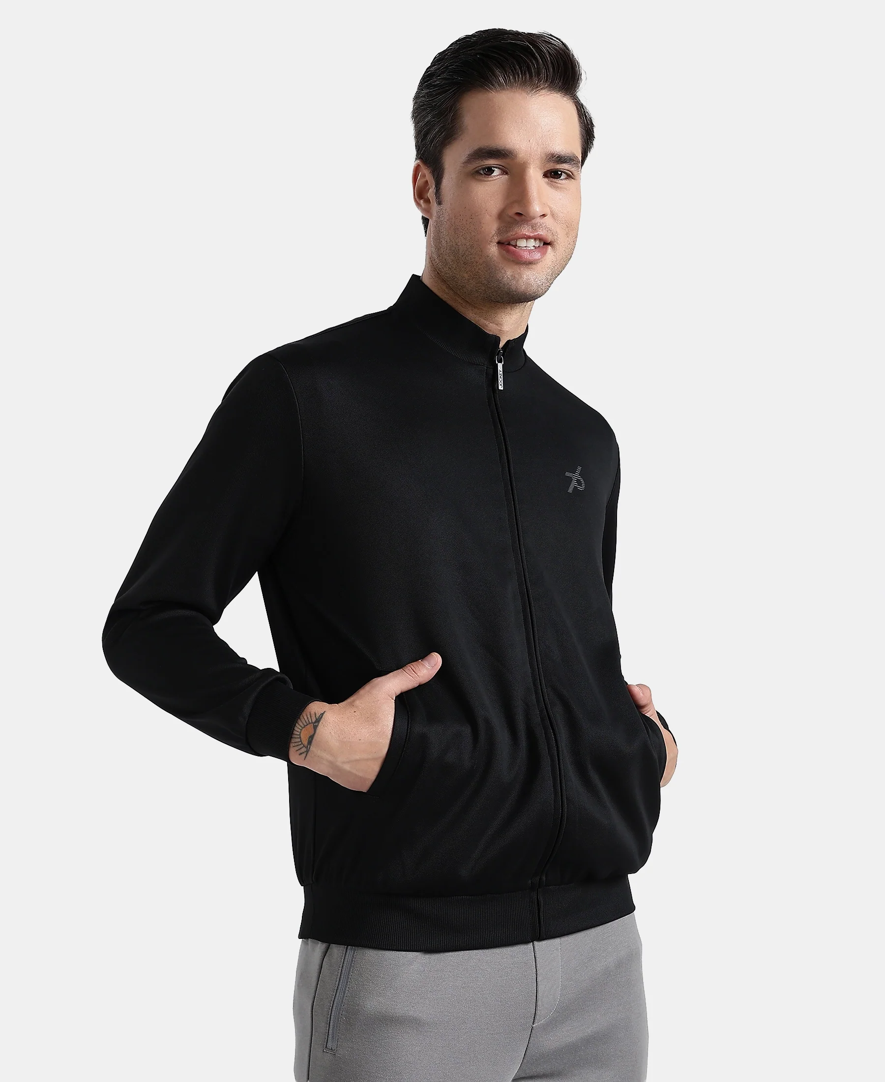 Microfiber Fabric Jacket with StayFresh Treatment - Black - Image 2