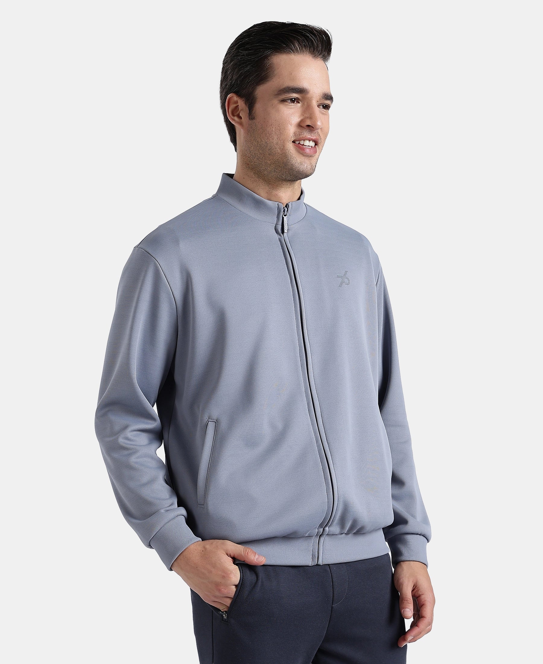 Microfiber Fabric Jacket with StayFresh Treatment - Grey - Image 2
