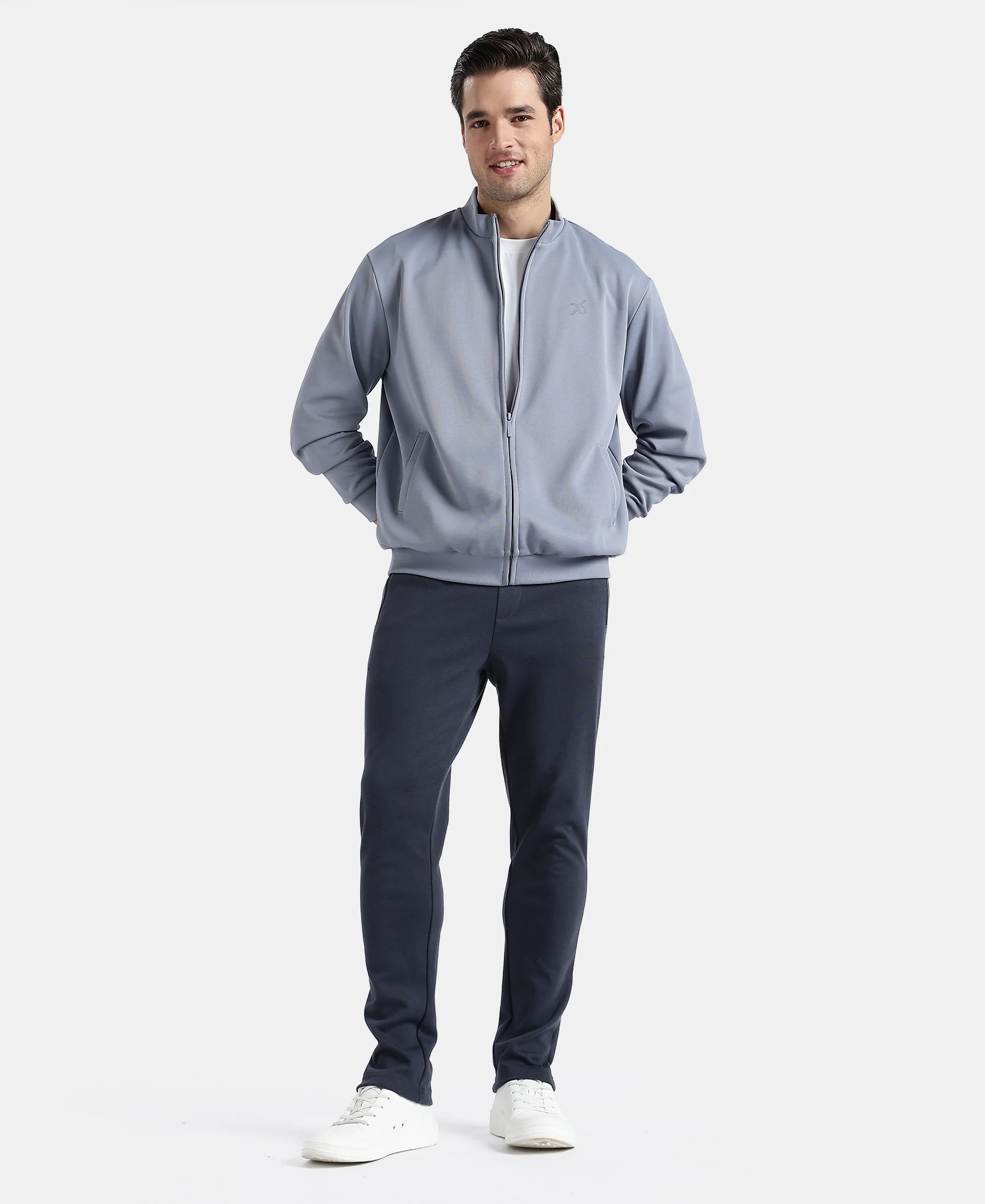 Microfiber Fabric Jacket with StayFresh Treatment - Grey - Image 4