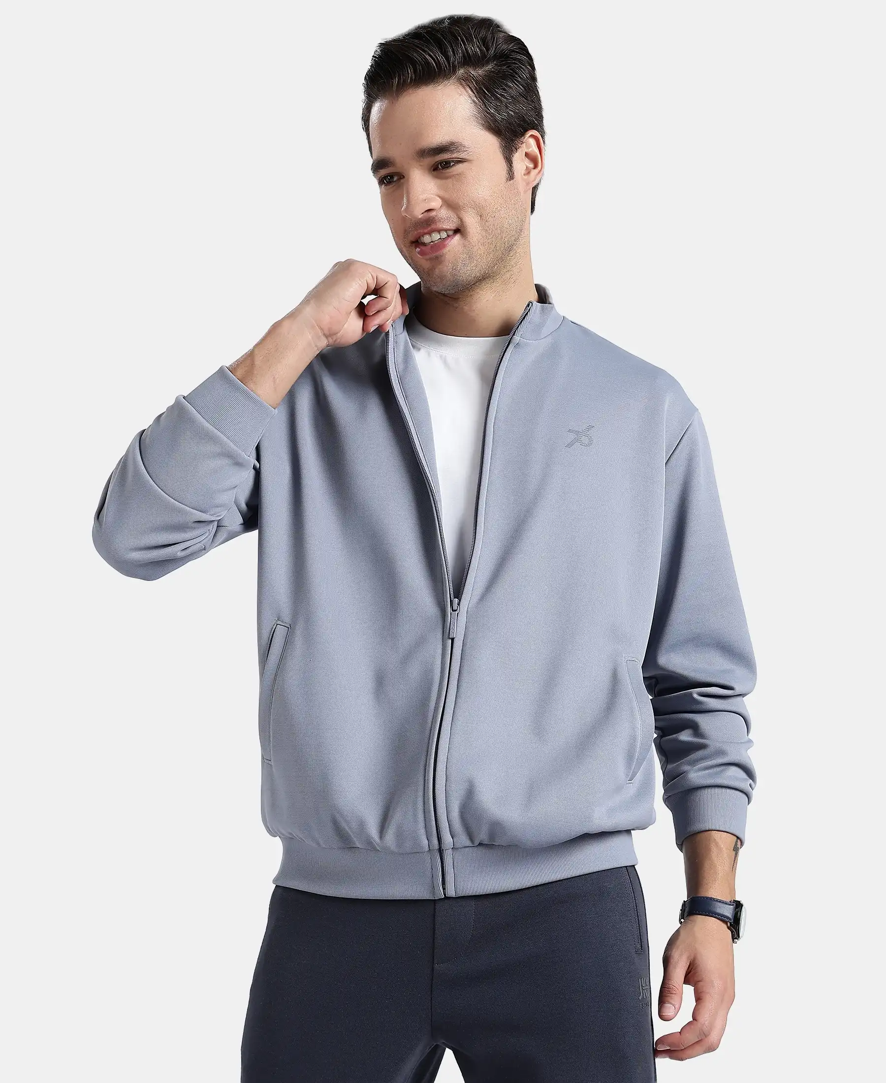 Microfiber Fabric Jacket with StayFresh Treatment - Grey - Image 5