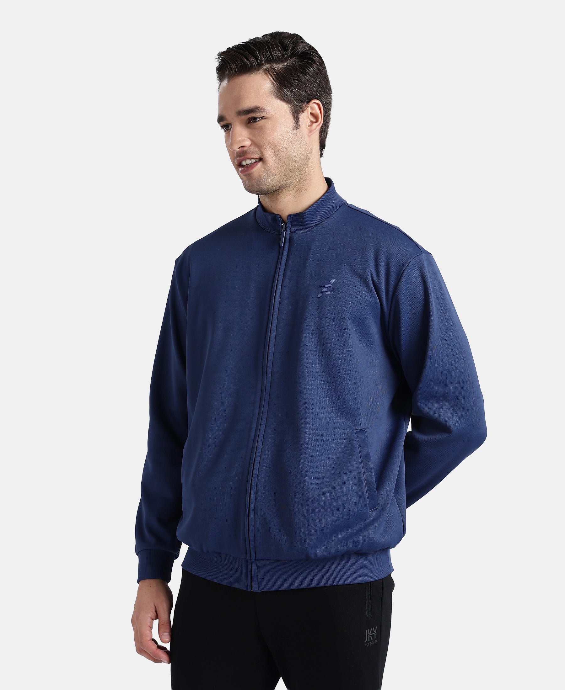 Microfiber Fabric Jacket with StayFresh Treatment - Navy - Image 2