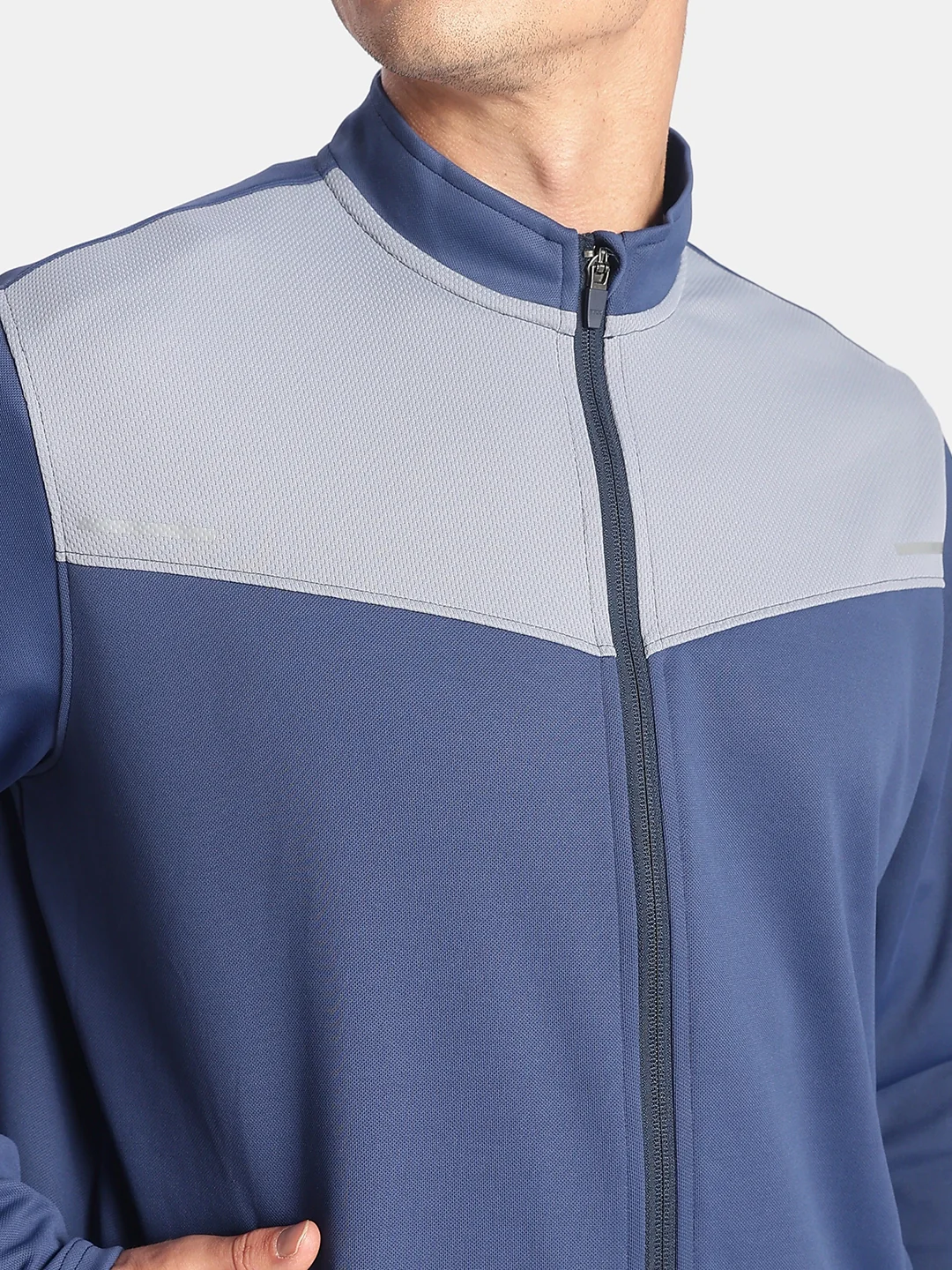 Microfiber Fabric Jacket with StayFresh Treatment - Navy & Grey - Image 8