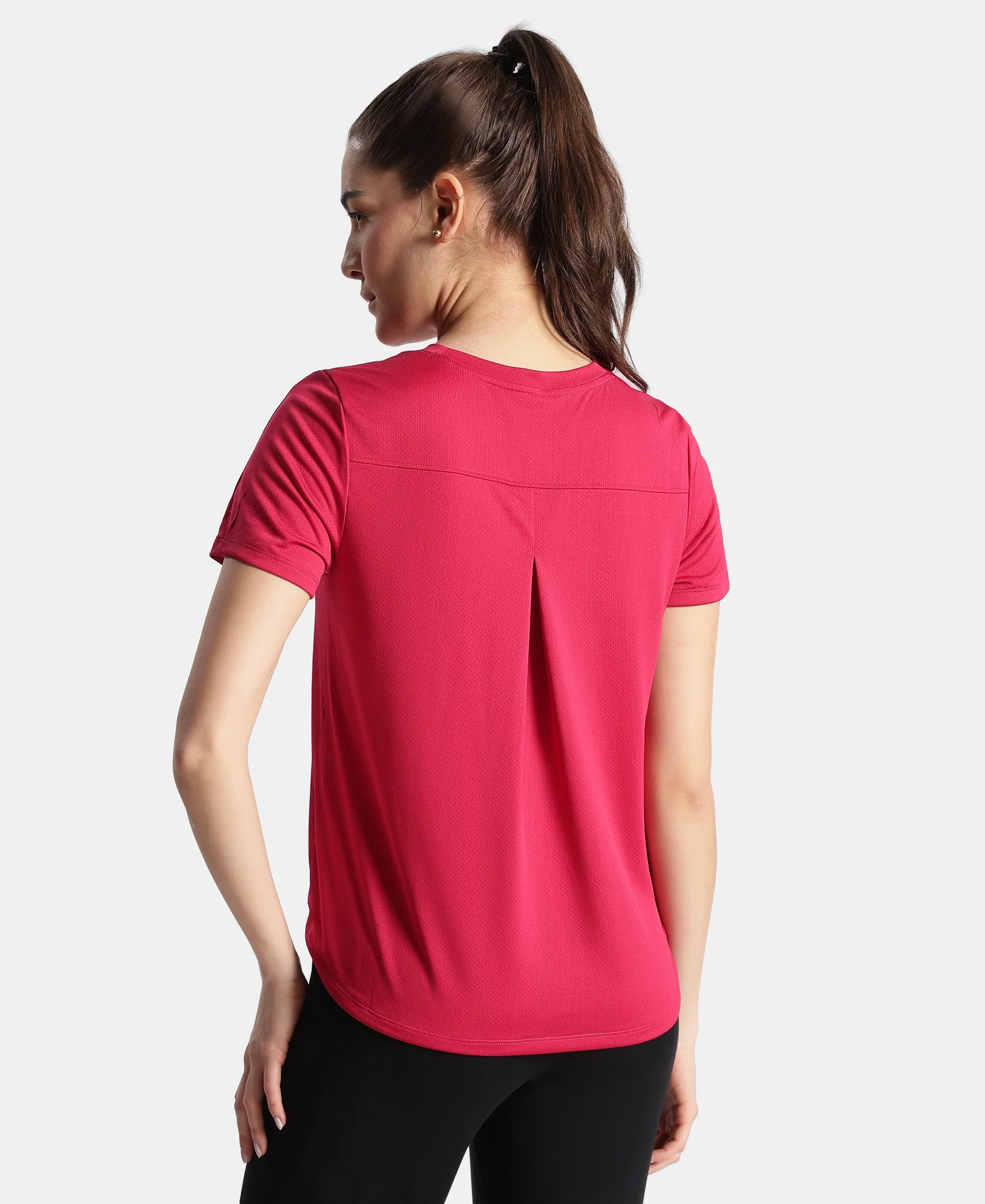 Microfiber Fabric Regular Fit Half Sleeve Breathable Mesh T-Shirt - Granita - Image 3