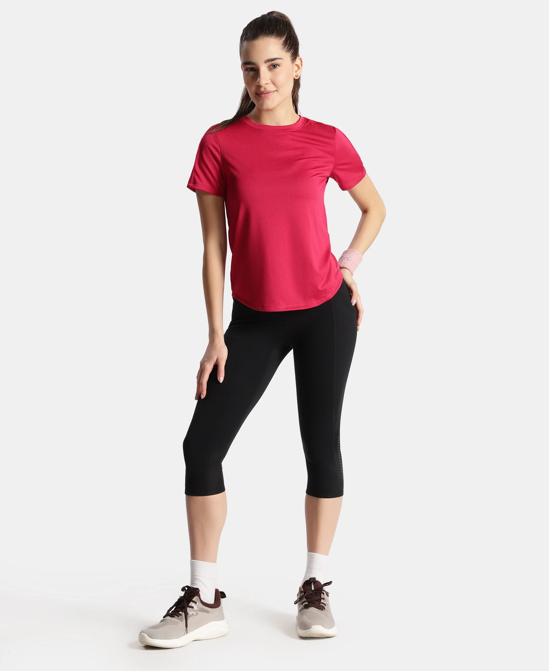Microfiber Fabric Regular Fit Half Sleeve Breathable Mesh T-Shirt - Granita - Image 4