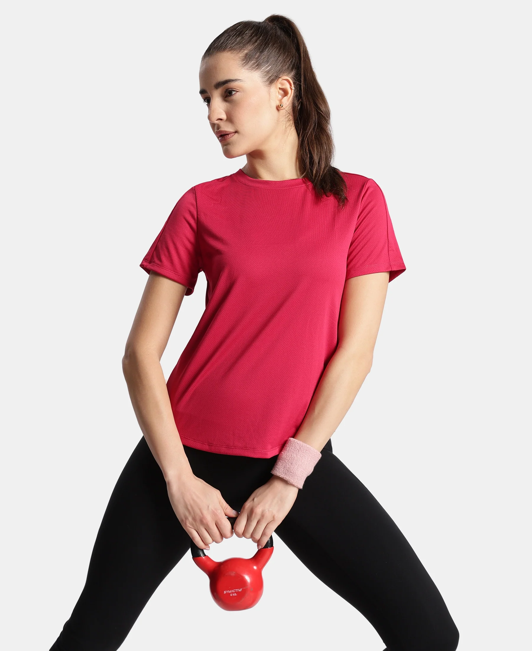 Microfiber Fabric Regular Fit Half Sleeve Breathable Mesh T-Shirt - Granita - Image 5