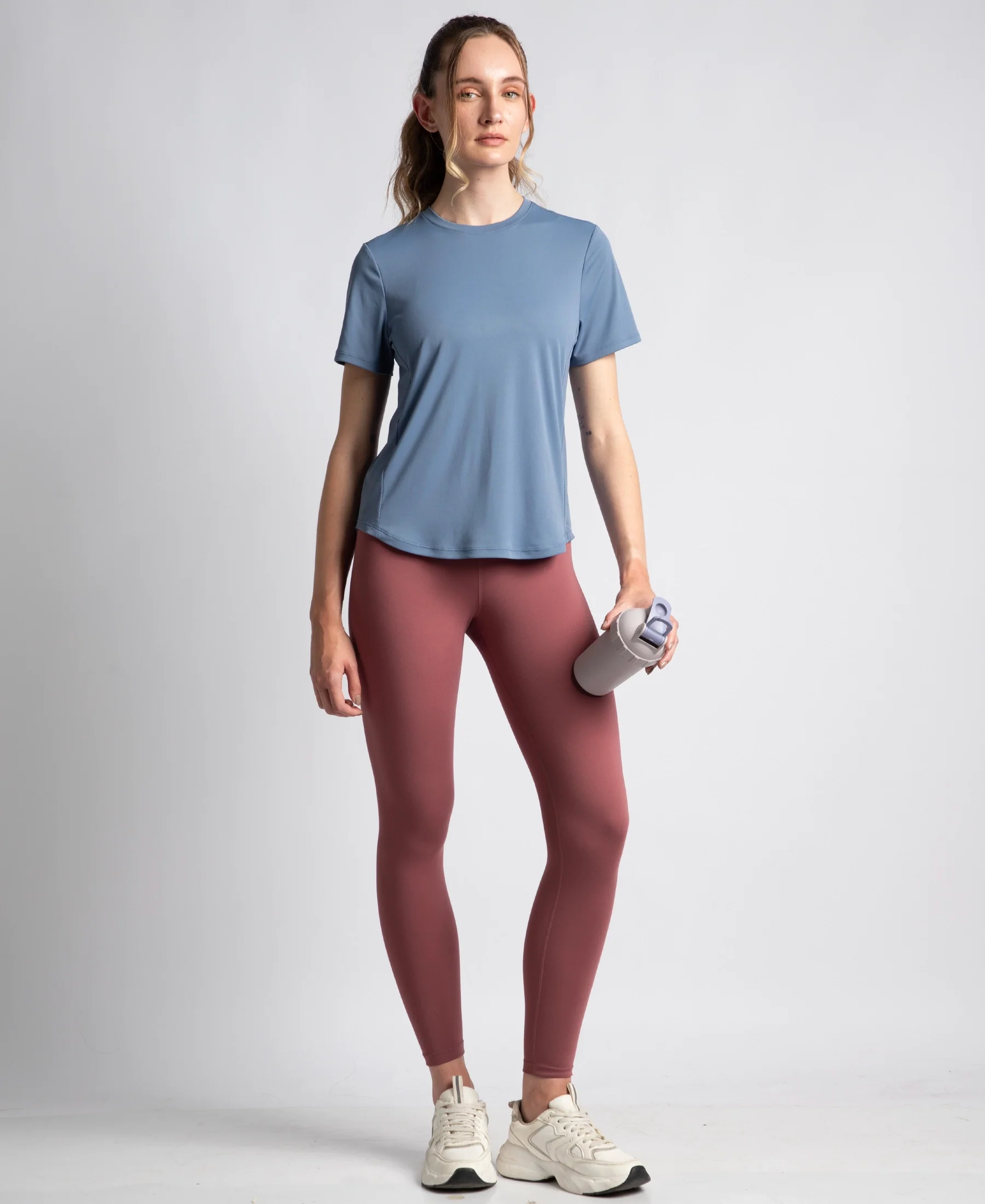 Microfiber Fabric Regular Fit Half Sleeve Breathable Mesh T-Shirt with Curved Hem Styling - Frost - Image 6