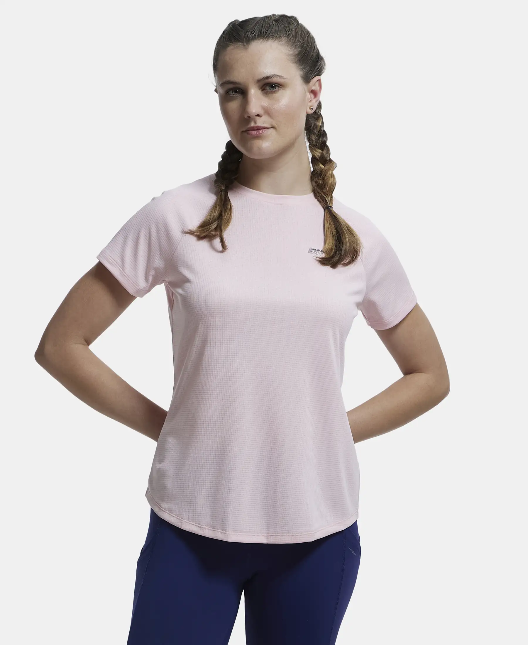 Microfiber Fabric Relaxed Fit Half Sleeve Breathable Mesh T-Shirt - Almond Blossom