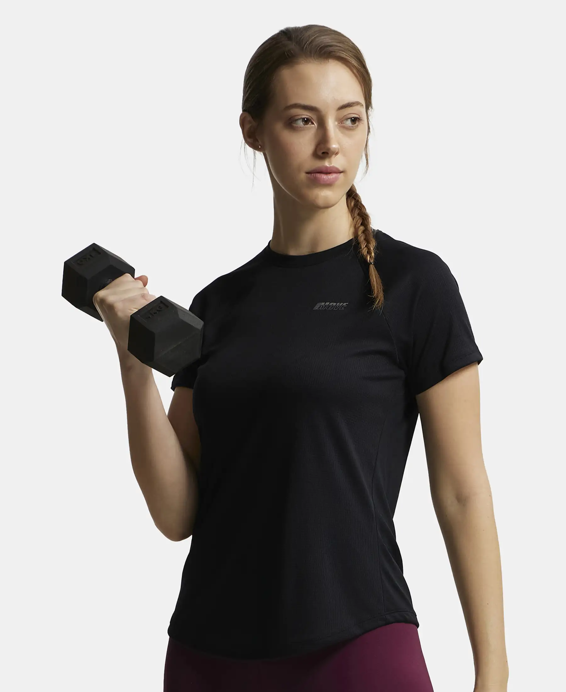 Microfiber Fabric Relaxed Fit Half Sleeve Breathable Mesh T-Shirt - Black - Image 5