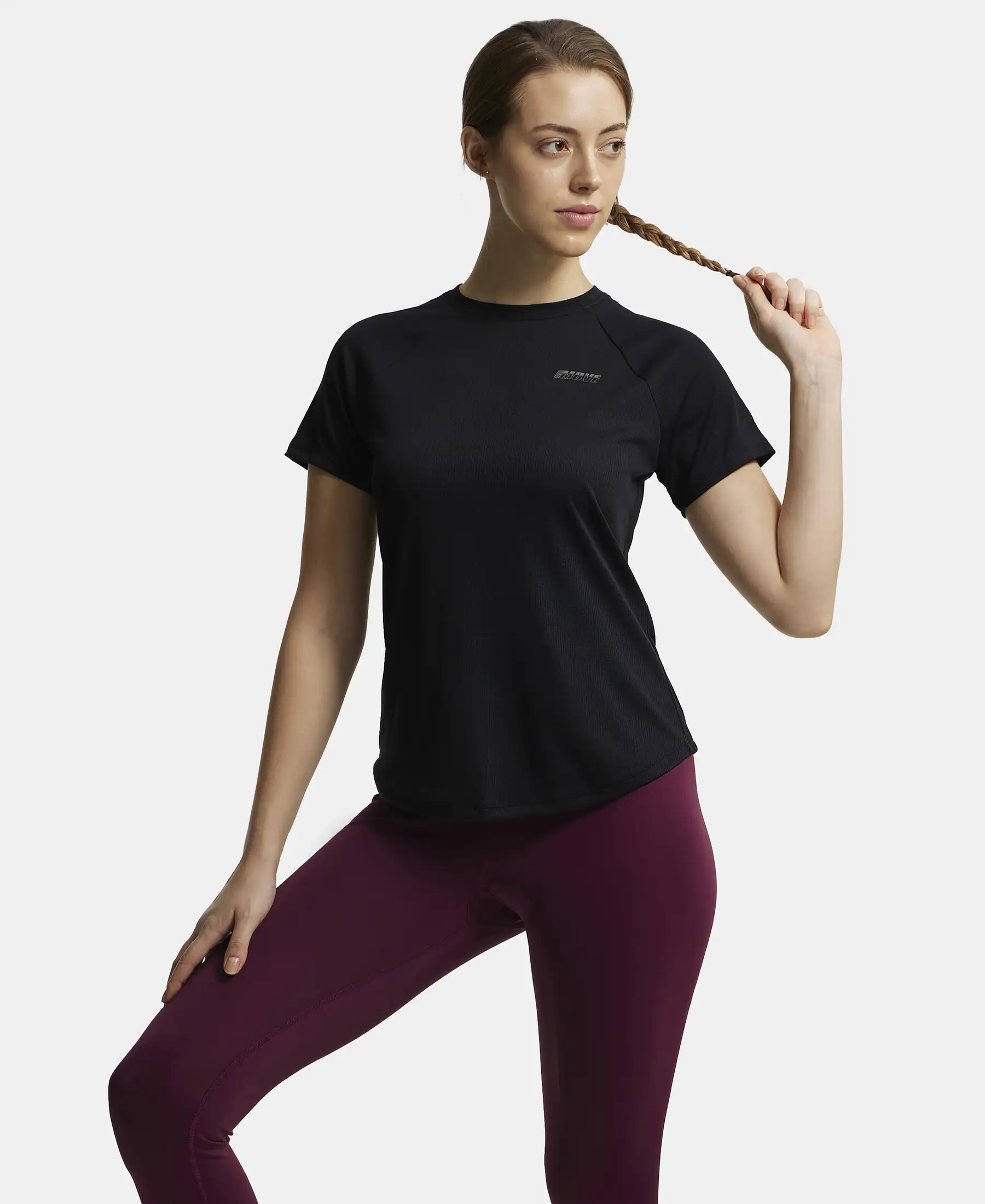 Microfiber Fabric Relaxed Fit Half Sleeve Breathable Mesh T-Shirt - Black - Image 6
