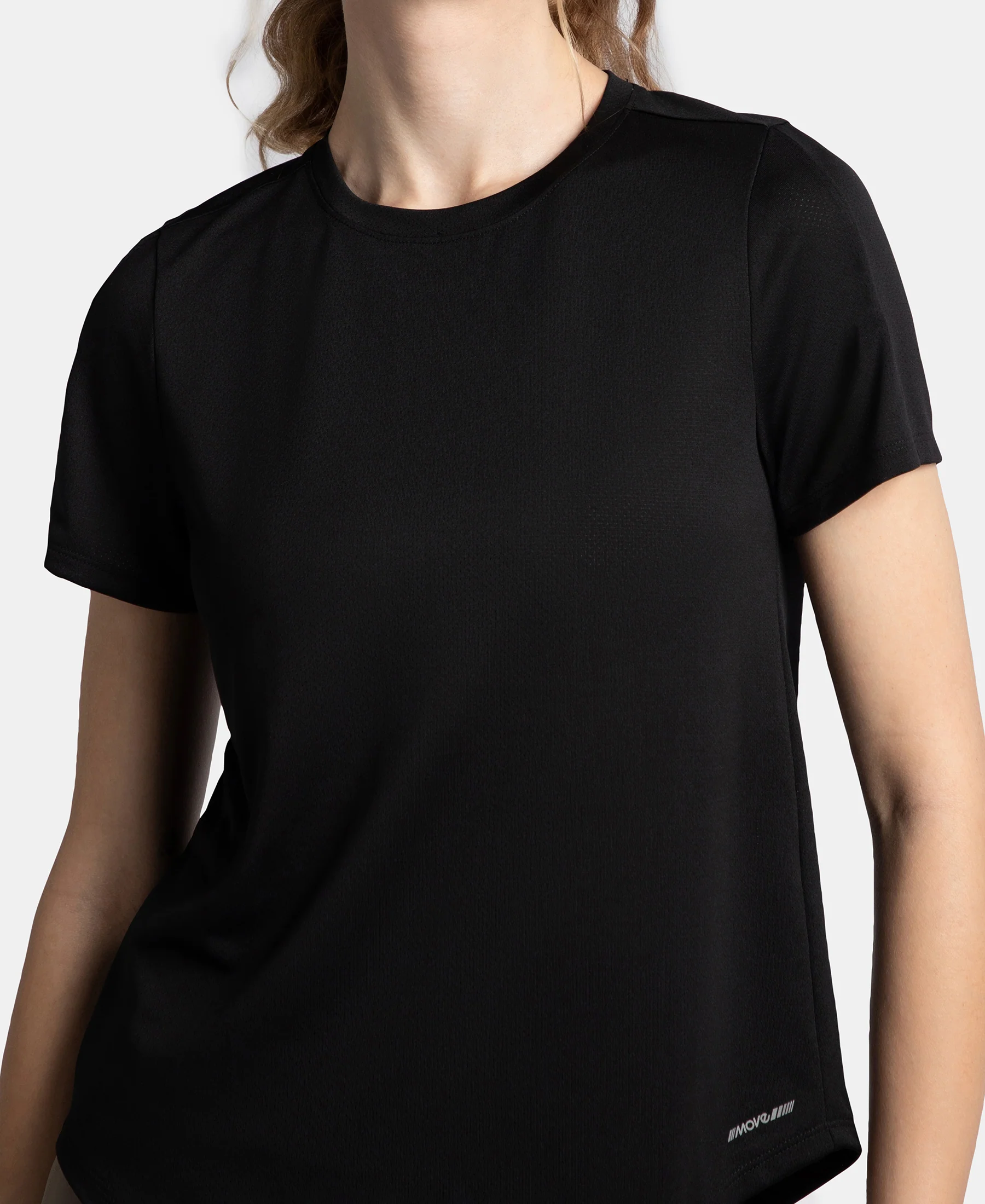Microfiber Fabric Regular Fit Half Sleeve Breathable Mesh T-Shirt - Black - Image 8