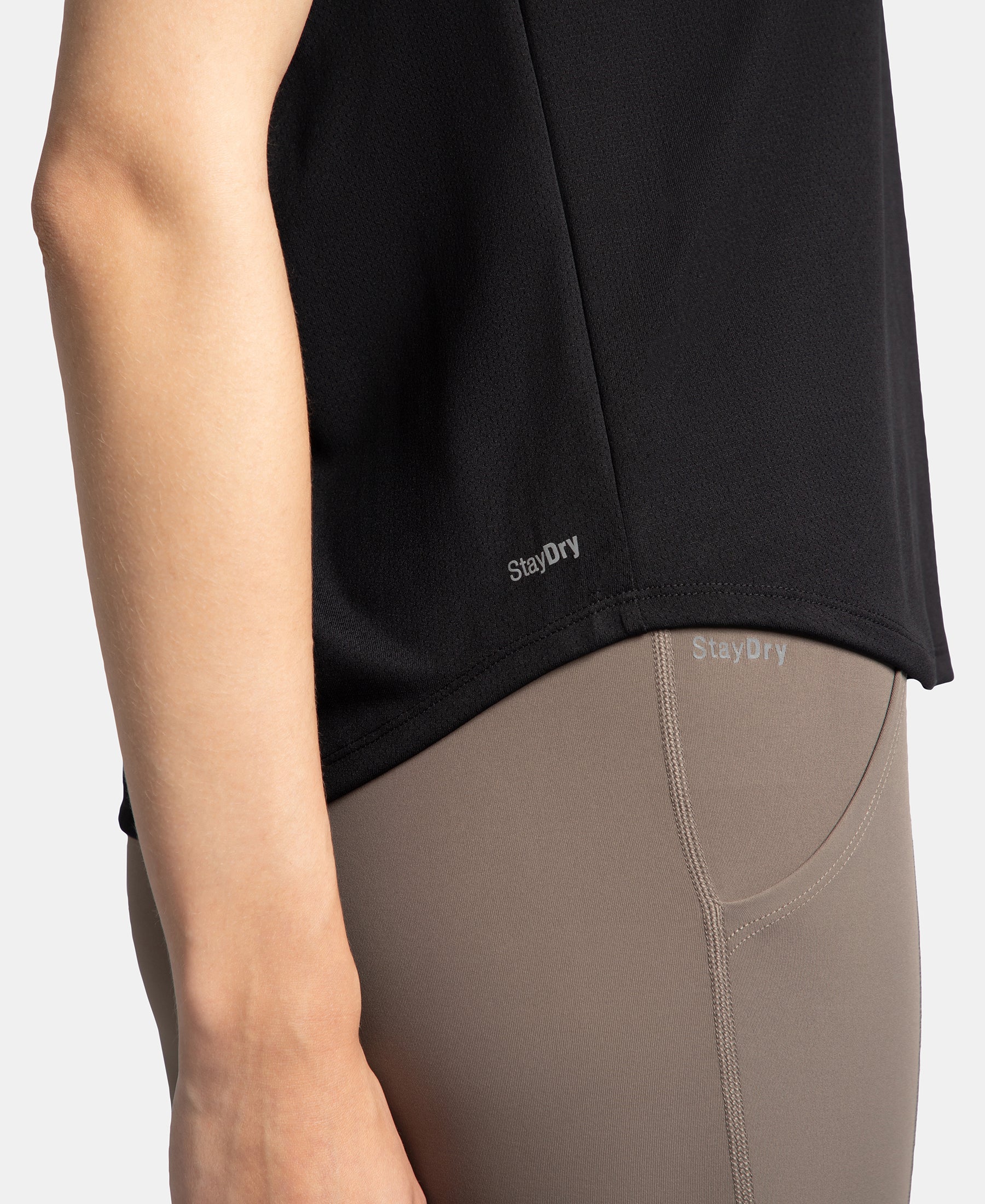 Microfiber Fabric Regular Fit Half Sleeve Breathable Mesh T-Shirt - Black - Image 9