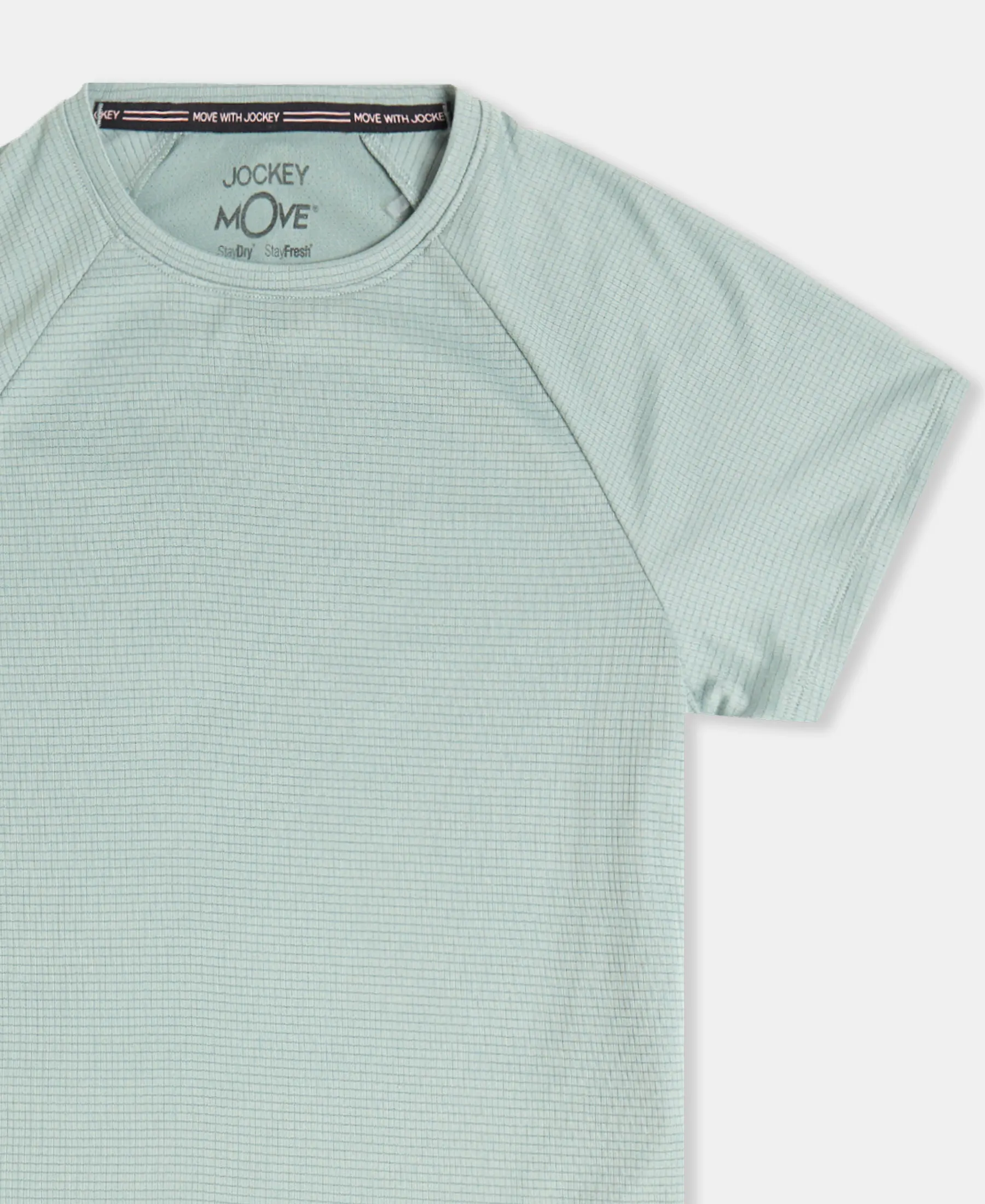 Microfiber Fabric Relaxed Fit Half Sleeve Breathable Mesh T-Shirt - Iceberg Green - Image 10