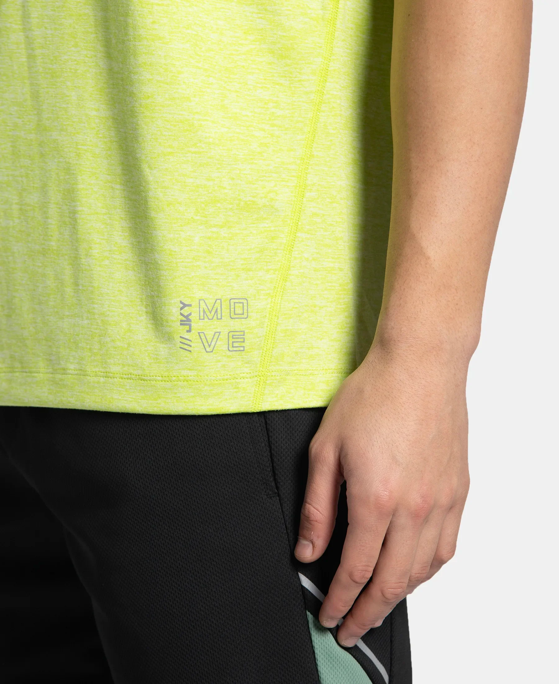 Microfiber Fabric Round Neck Half Sleeve T-Shirt with StayDry Tech - Green Glow Zebra - Image 9