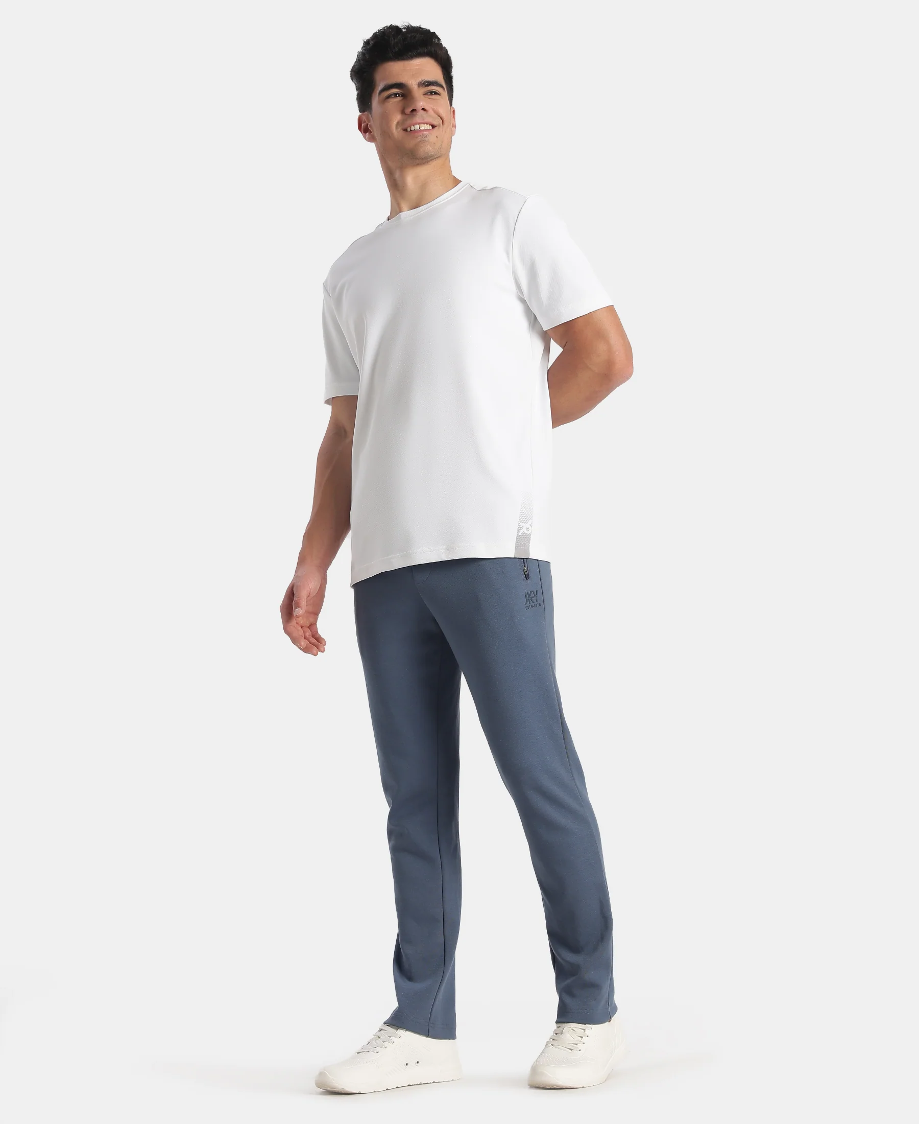Microfiber Fabric Round Neck Half Sleeve T-Shirt with StayFresh Treatment - White - Image 4