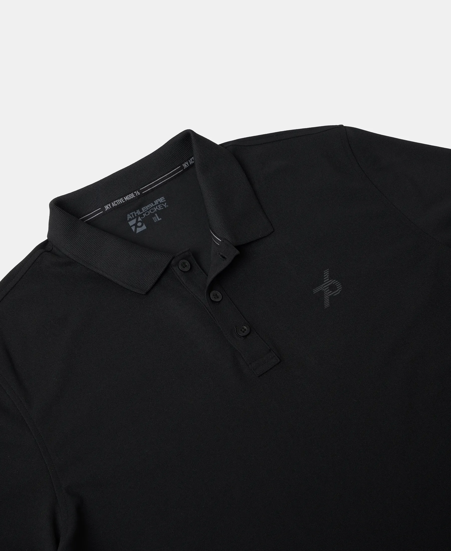 Microfiber Fabric Solid Half Sleeve Polo T-Shirt with StayDry & StayFresh Technology - Black - Image 7